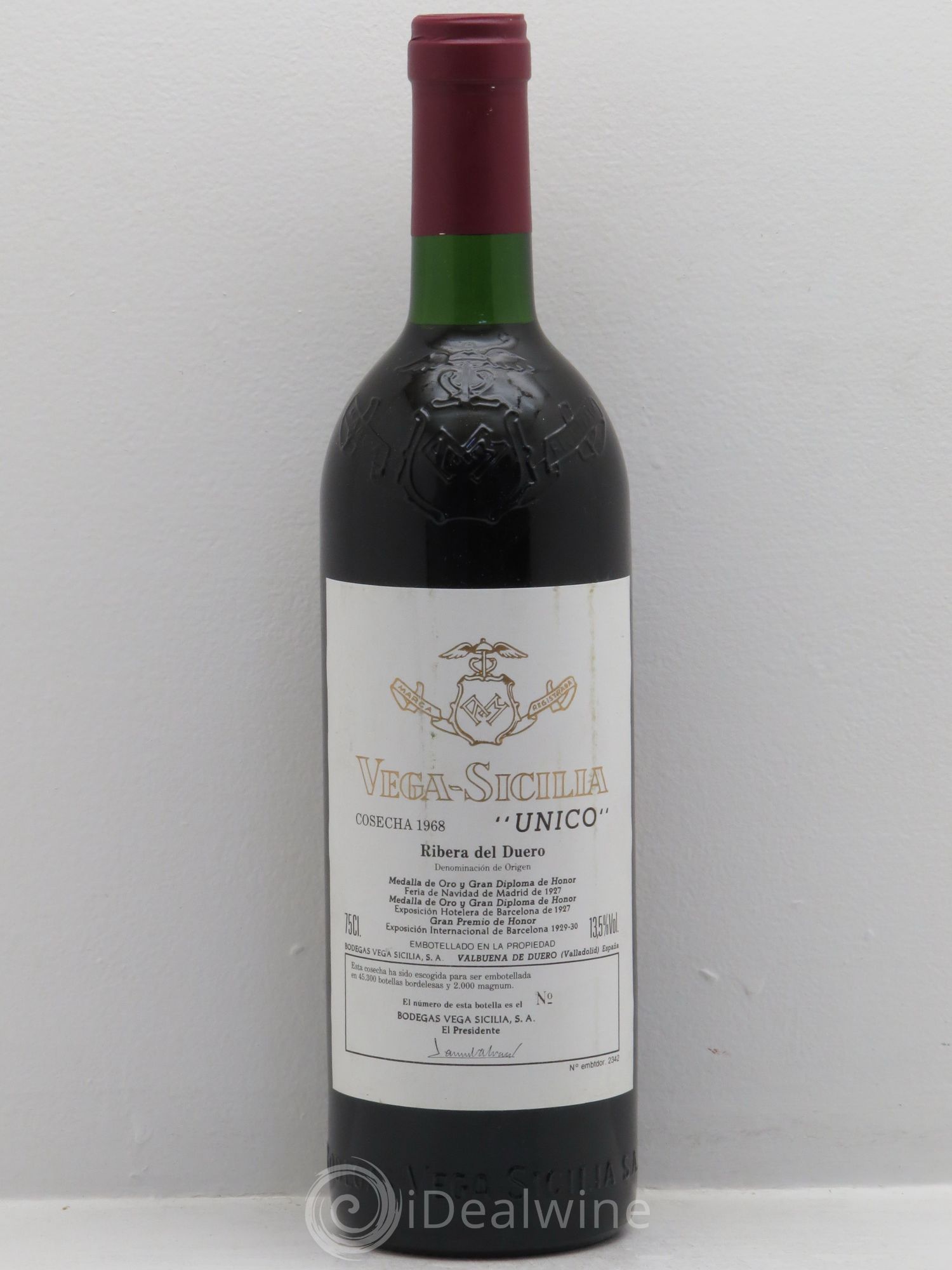 Ribera Del Duero DO Vega Sicilia Unico Famille Alvarez 1968 - Lot de 1 bouteille - 0