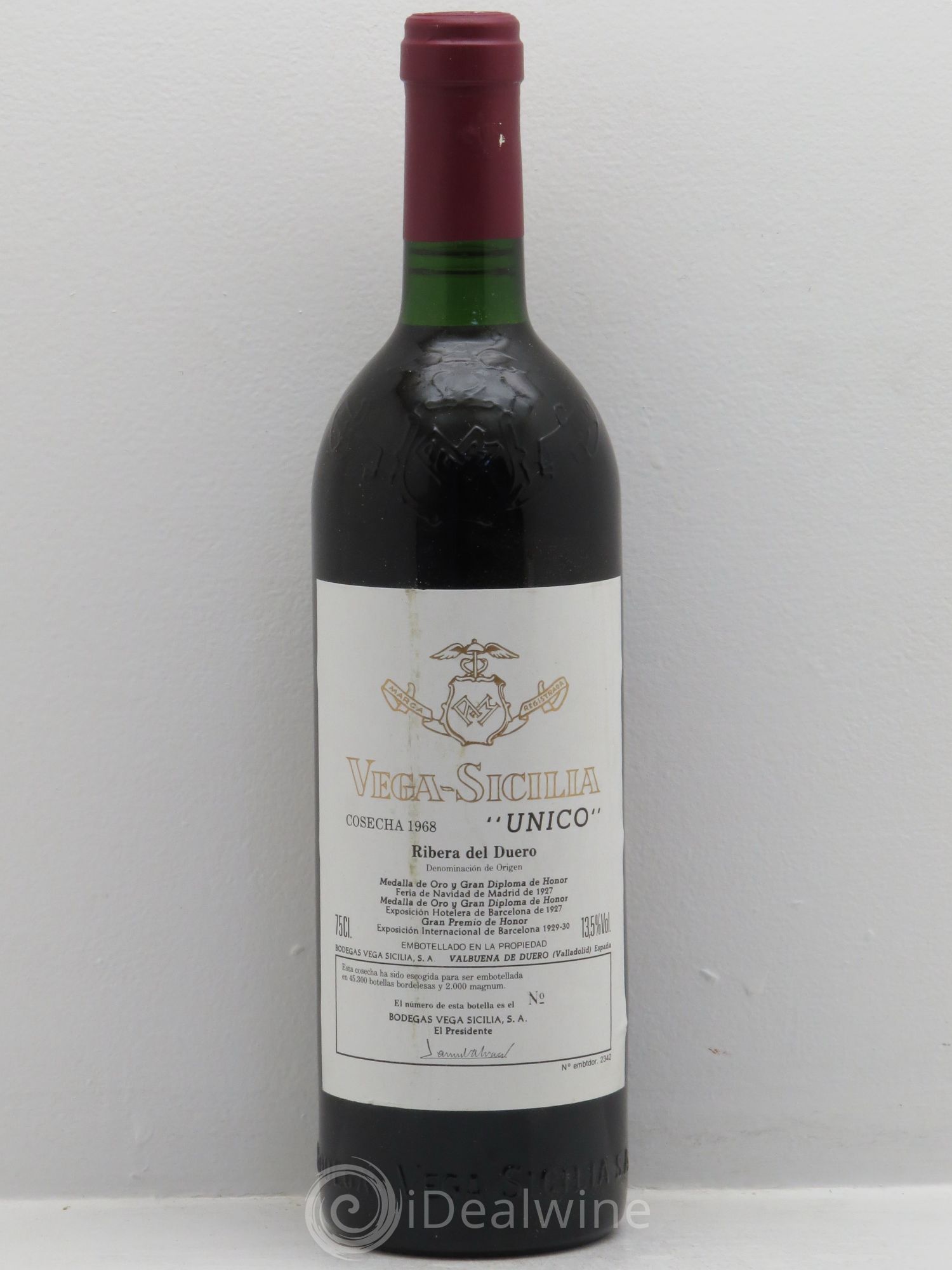 Ribera Del Duero DO Vega Sicilia Unico Famille Alvarez 1968 - Lot de 1 bouteille - 0