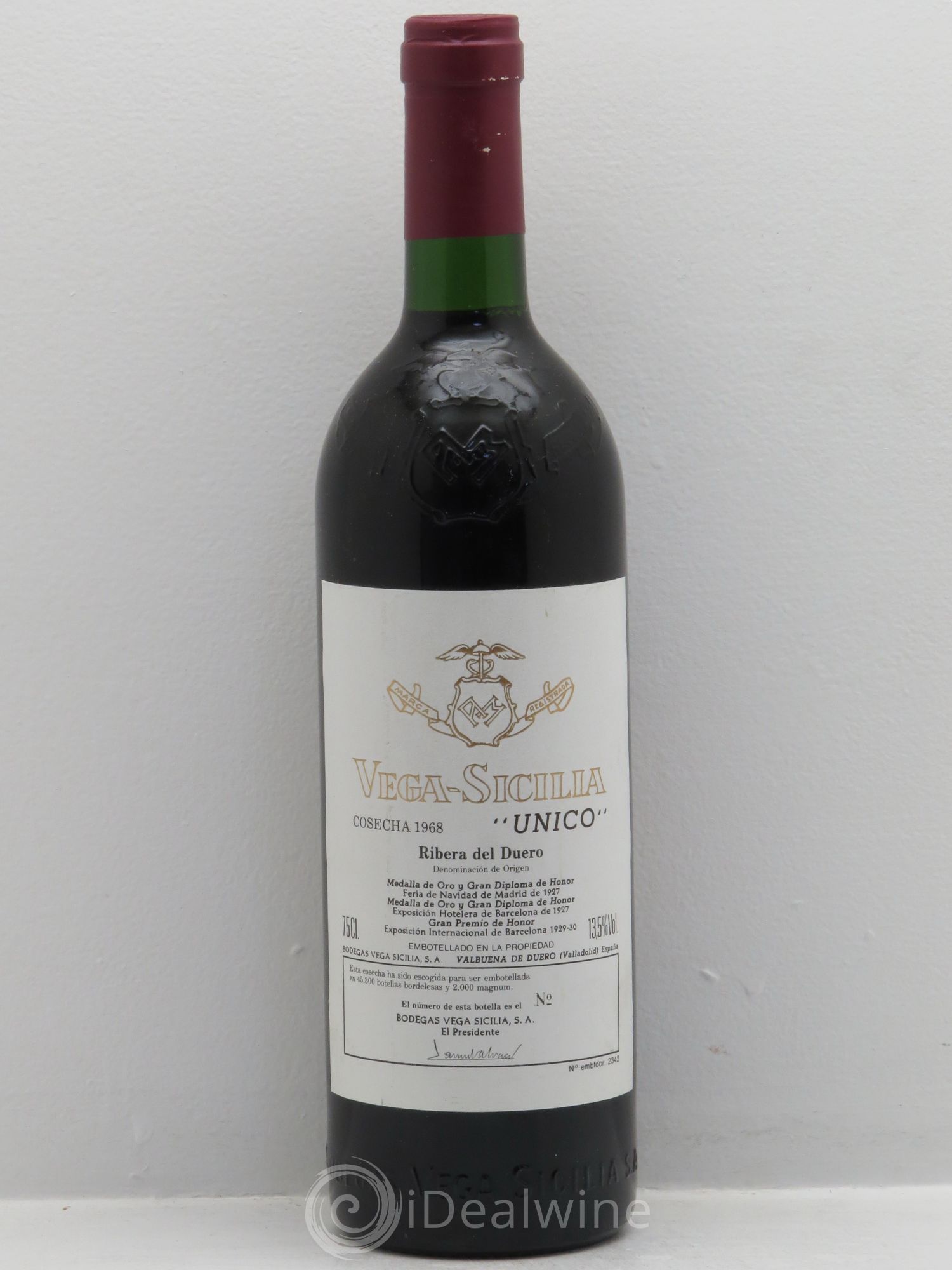Ribera Del Duero DO Vega Sicilia Unico Famille Alvarez 1968 - Lot de 1 bouteille - 0