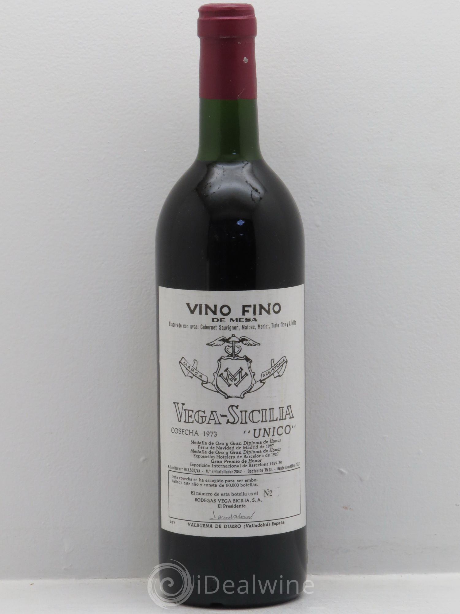 Ribera Del Duero DO Vega Sicilia Unico Famille Alvarez Vino fino de Mesa 1973 - Posten von 1 Flasche - 0