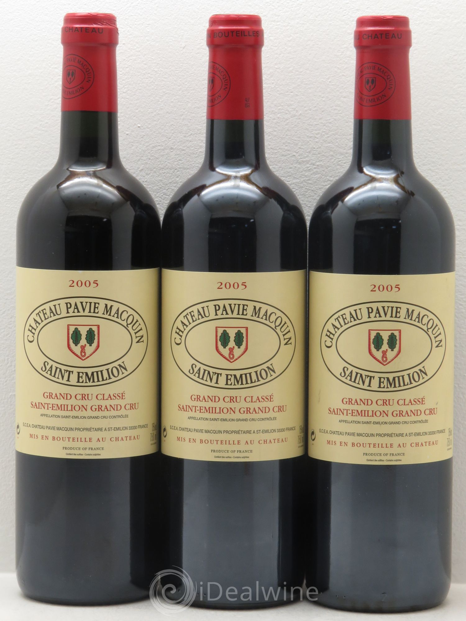 Château Pavie Macquin 1er Grand Cru Classé B 2005 - Lot de 3 bouteilles - 0