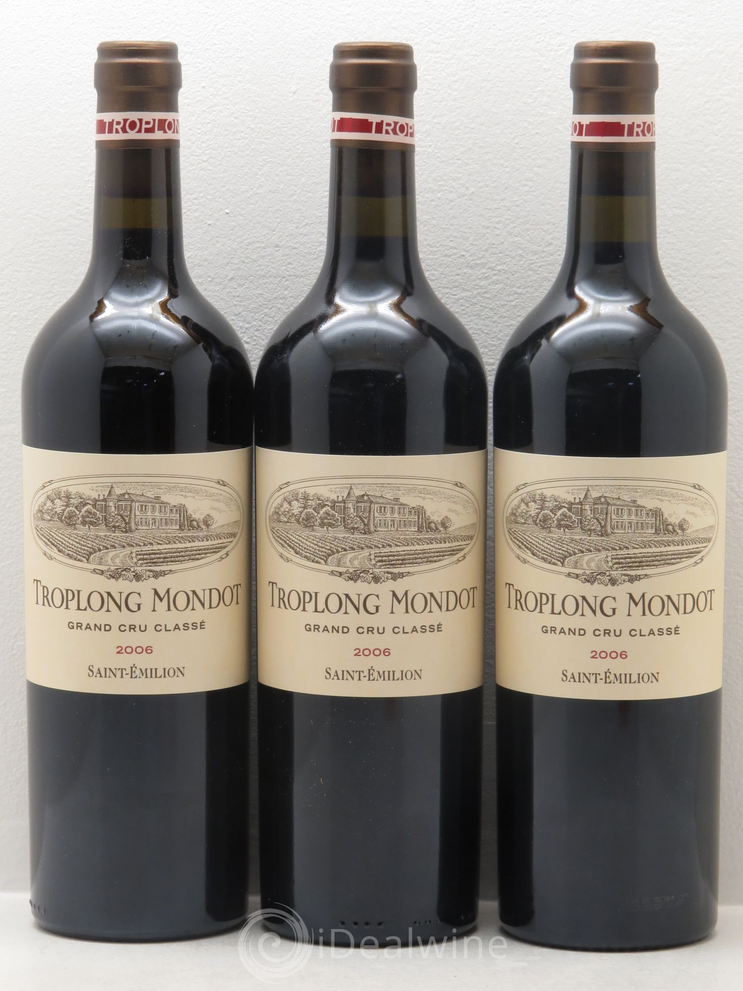 Château Troplong Mondot 1er Grand Cru Classé B 2006 - Lot de 3 bouteilles - 0