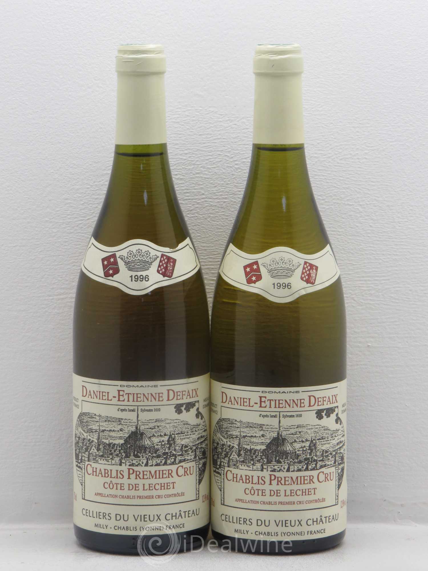 Chablis 1er Cru Daniel Etienne Defaix / Côte De Lechet 1996 - Posten von 2 Flaschen - 0
