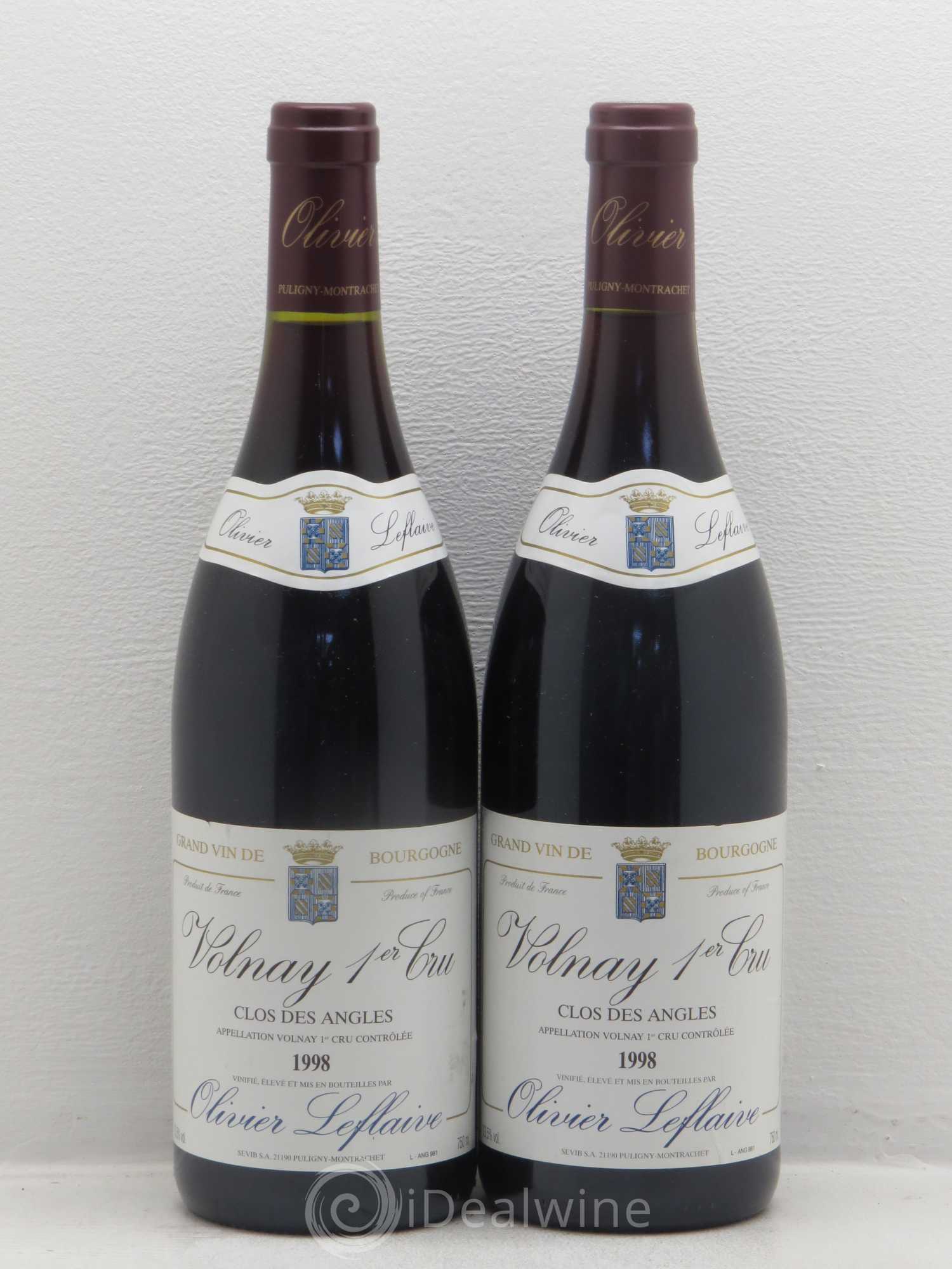 Volnay 1er Cru Oliviere Leflaive Clos Des Angles 1998 - Posten von 2 Flaschen - 0