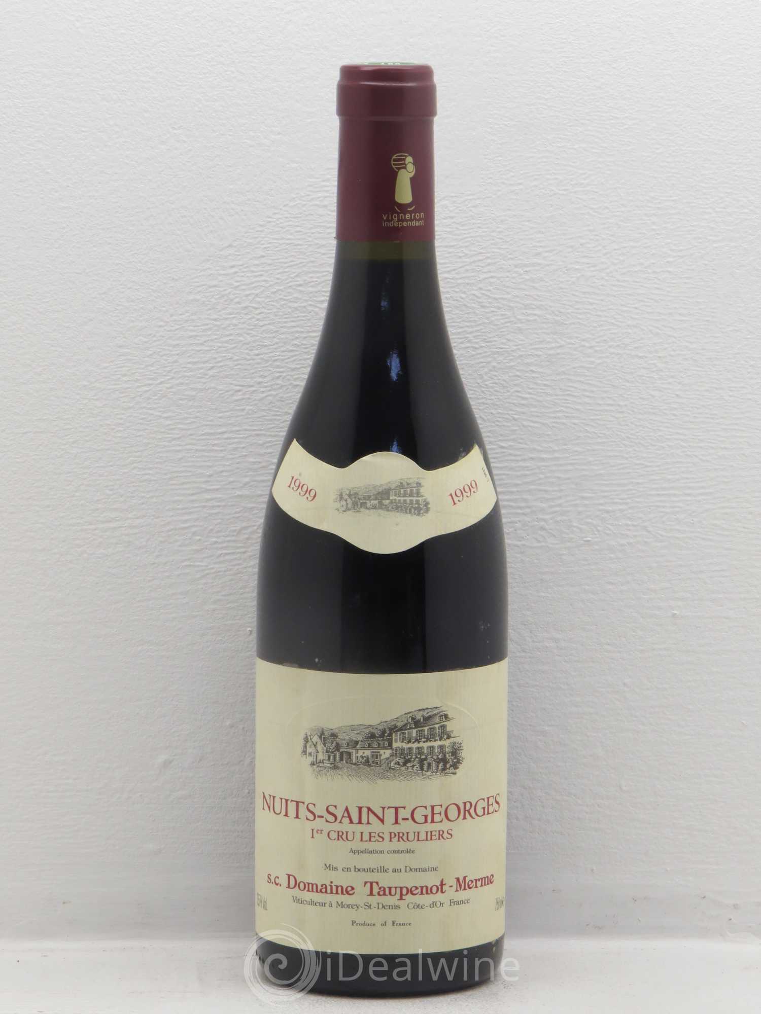 Nuits-Saint-Georges 1er Cru Les Pruliers Domaine Taupenot Merme 1999 - Posten von 1 Flasche - 0