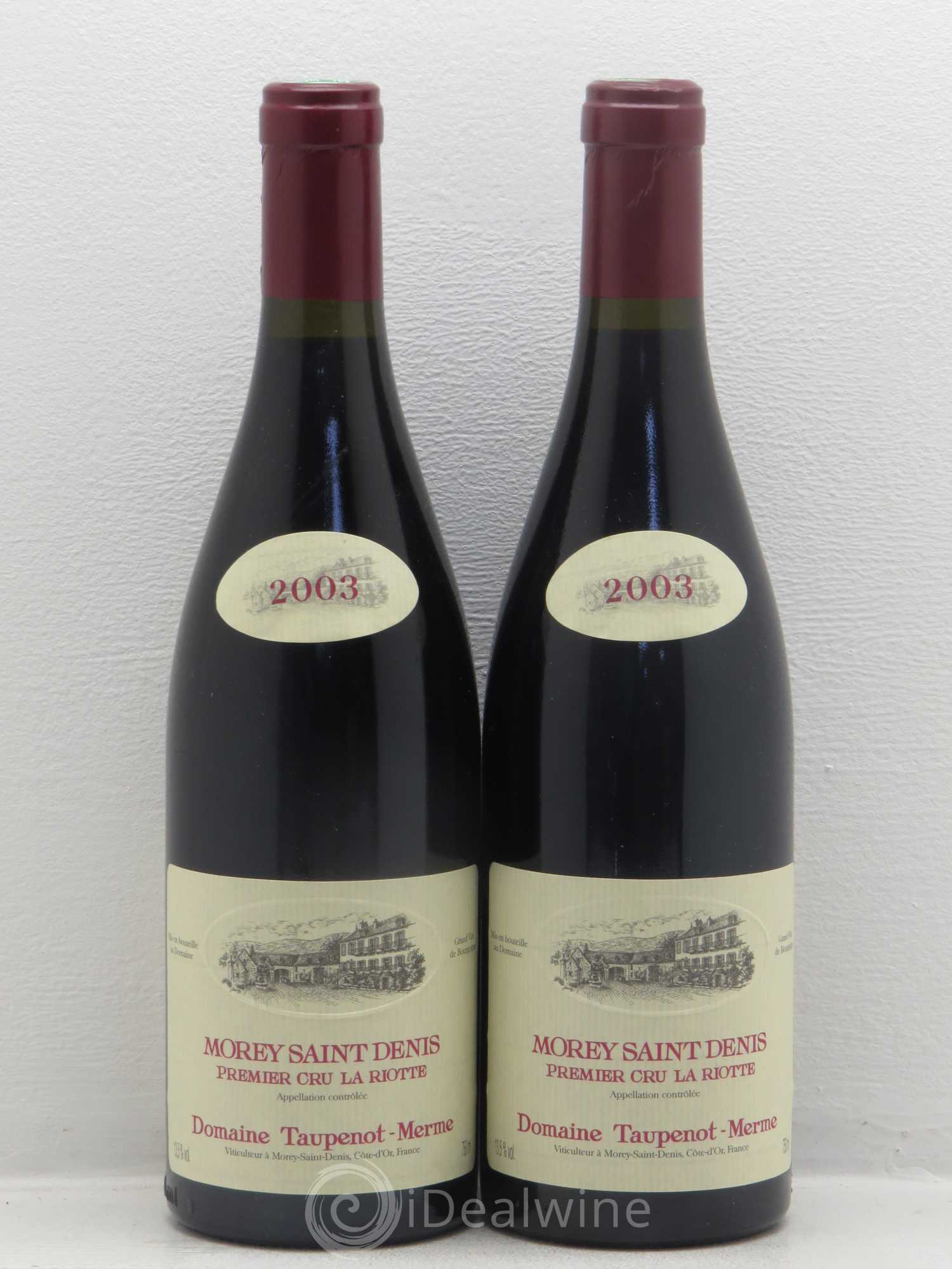 Morey-Saint-Denis 1er Cru La Riotte Domaine Taupenot Merme 2003 - Lot de 2 bouteilles - 0
