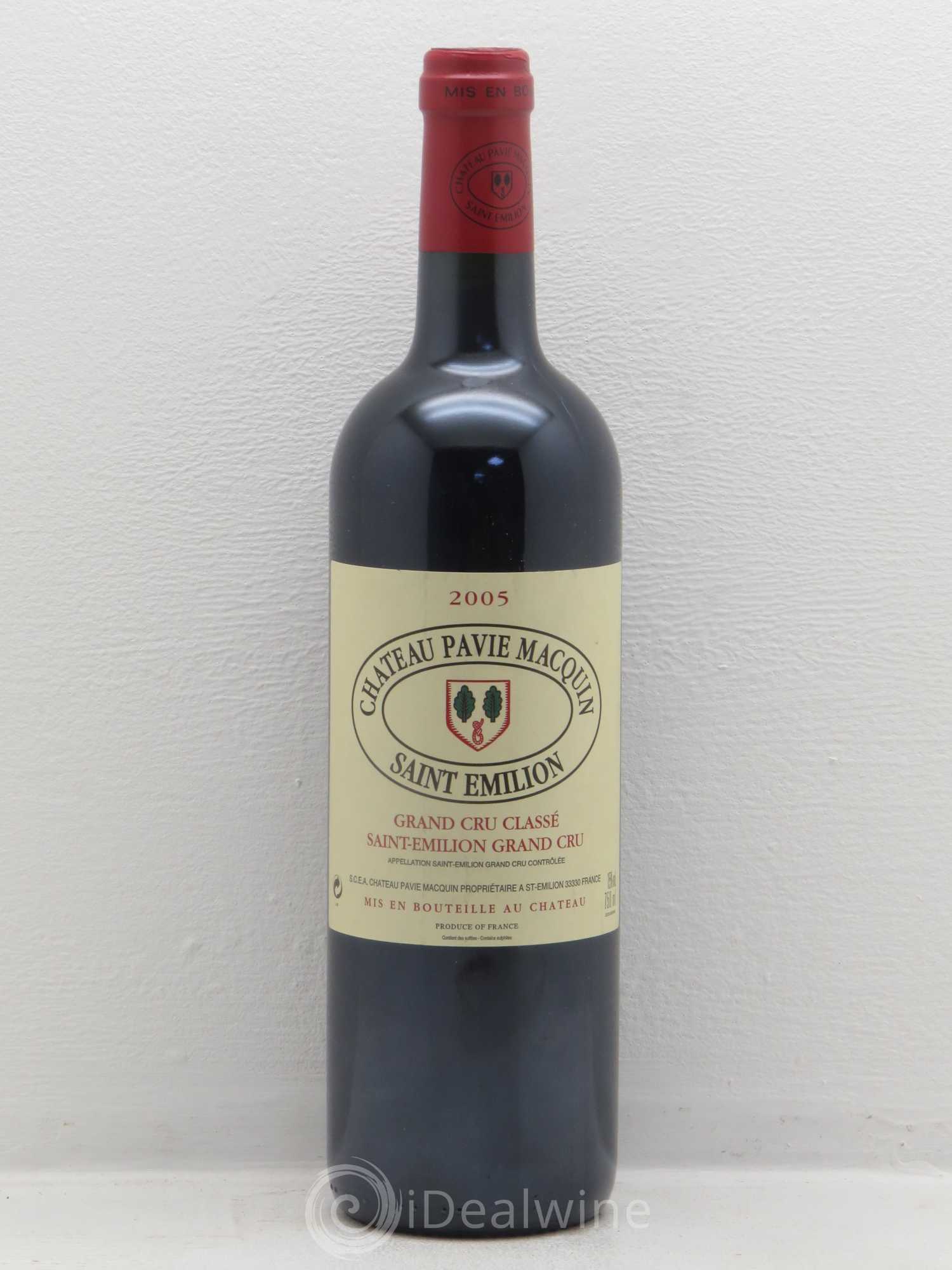 Château Pavie Macquin 1er Grand Cru Classé B 2005 - Lot de 1 bouteille - 0