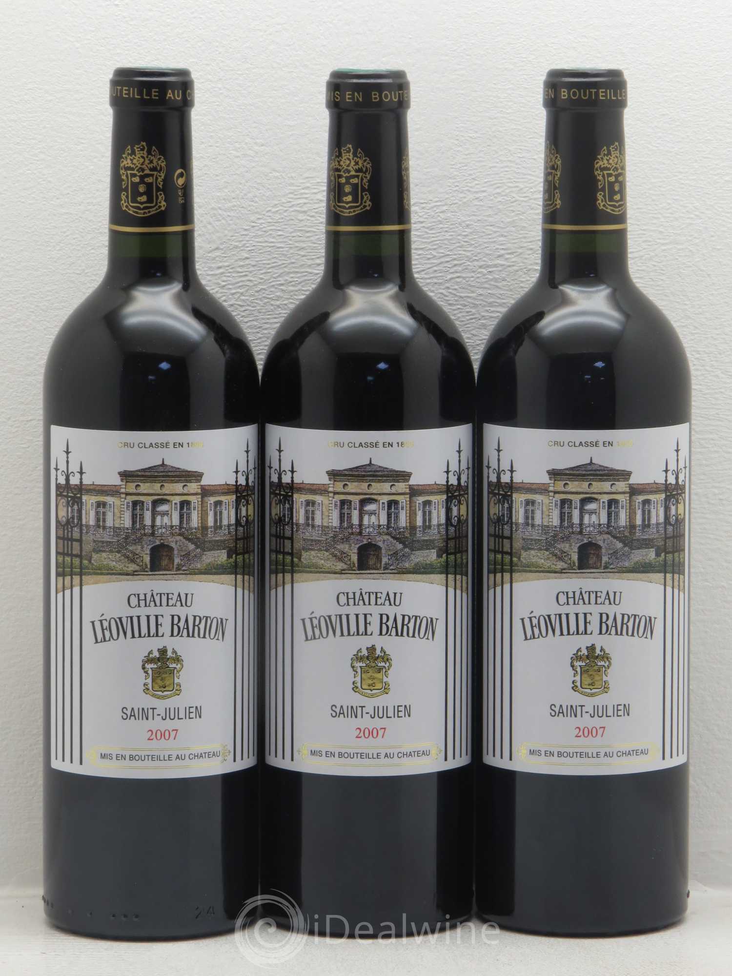 Château Léoville Barton 2ème Grand Cru Classé 2007 - Lot de 3 bouteilles - 0