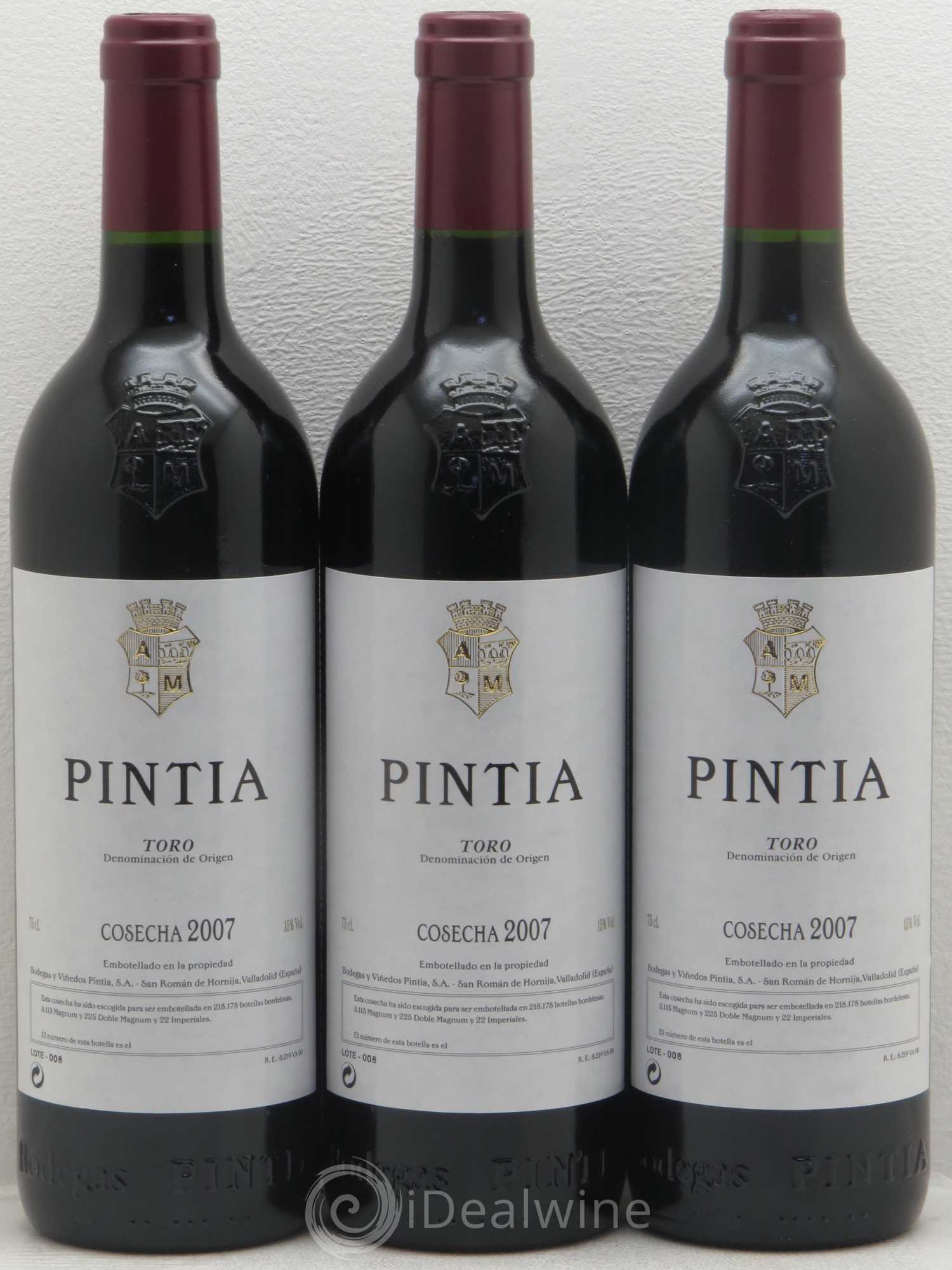 Toro DO Vega Sicilia Pintia Famille Alvarez 2007 - Lot de 3 bouteilles - 0