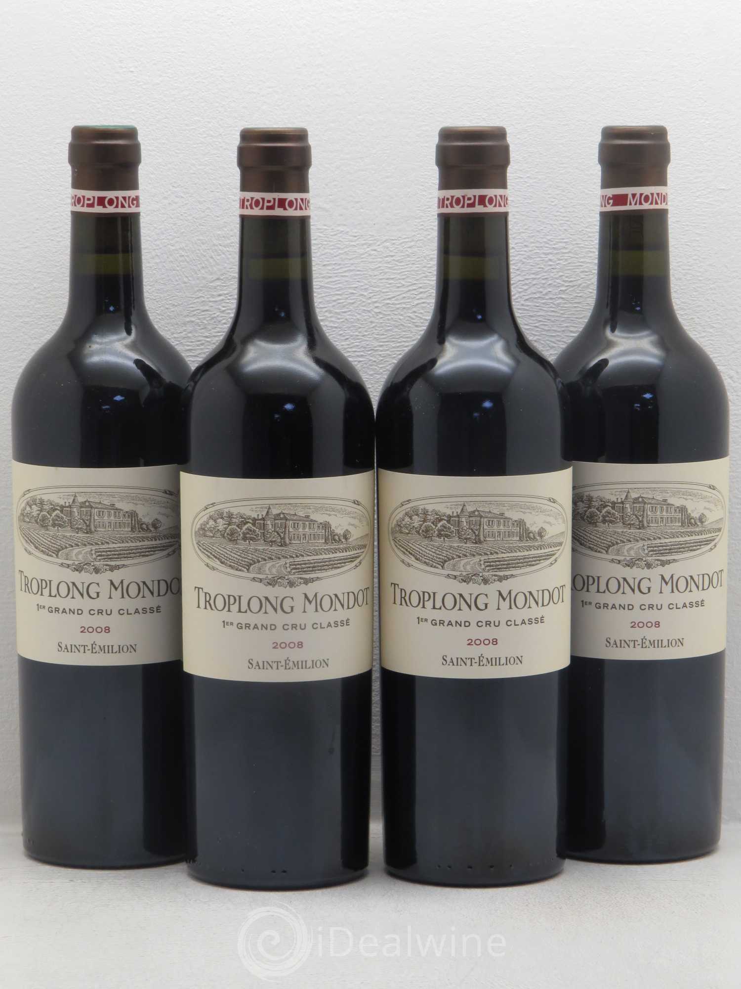 Château Troplong Mondot 1er Grand Cru Classé B 2008 - Lot de 4 bouteilles - 0