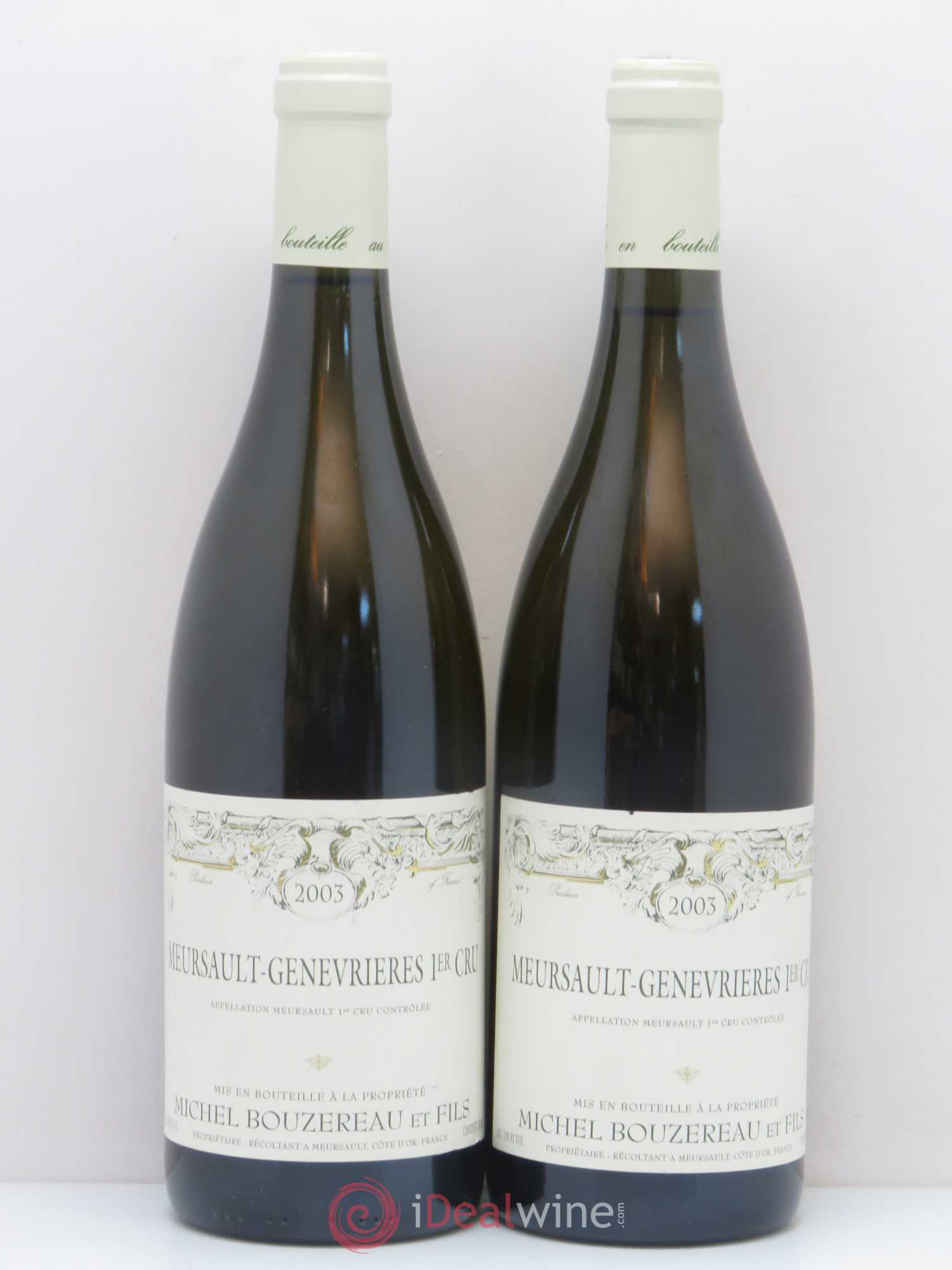 Meursault 1er Cru Les Genevrières Michel Bouzereau et Fils (Domaine) 2003 - Lot de 2 bouteilles - 0
