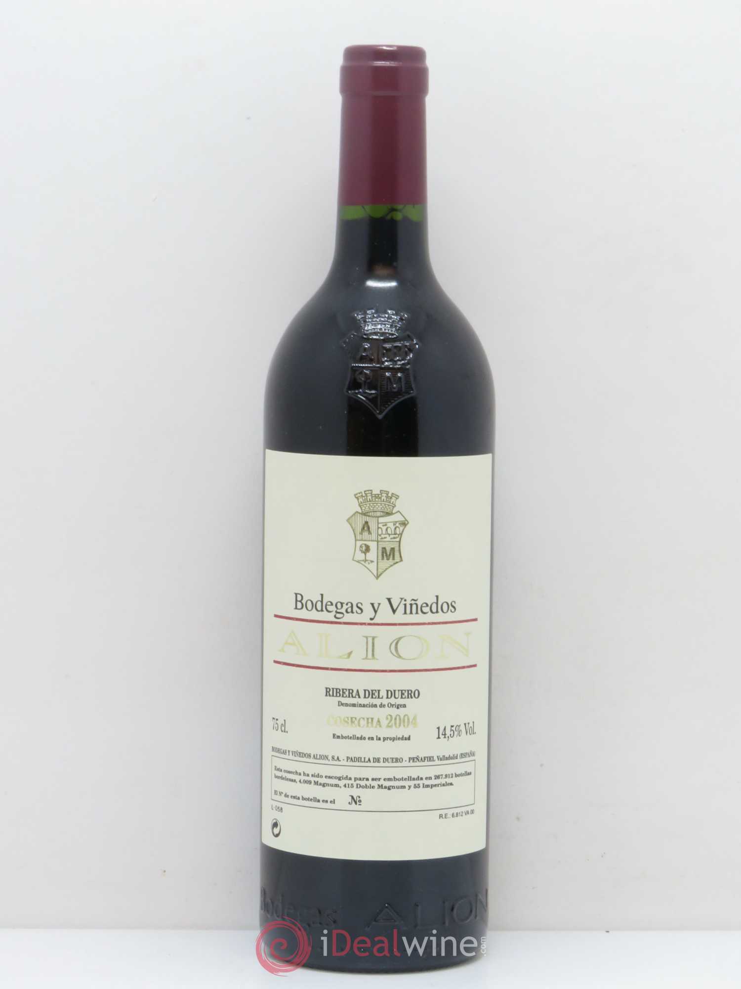 Ribera Del Duero DO Vega Sicilia Alion Famille Alvarez 2004 - Lot de 1 bouteille - 0