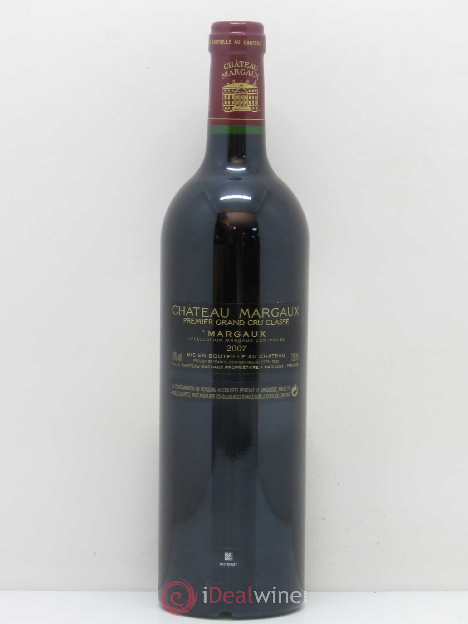Château Margaux 1er Grand Cru Classé 2007 - Lot de 1 bouteille - 1