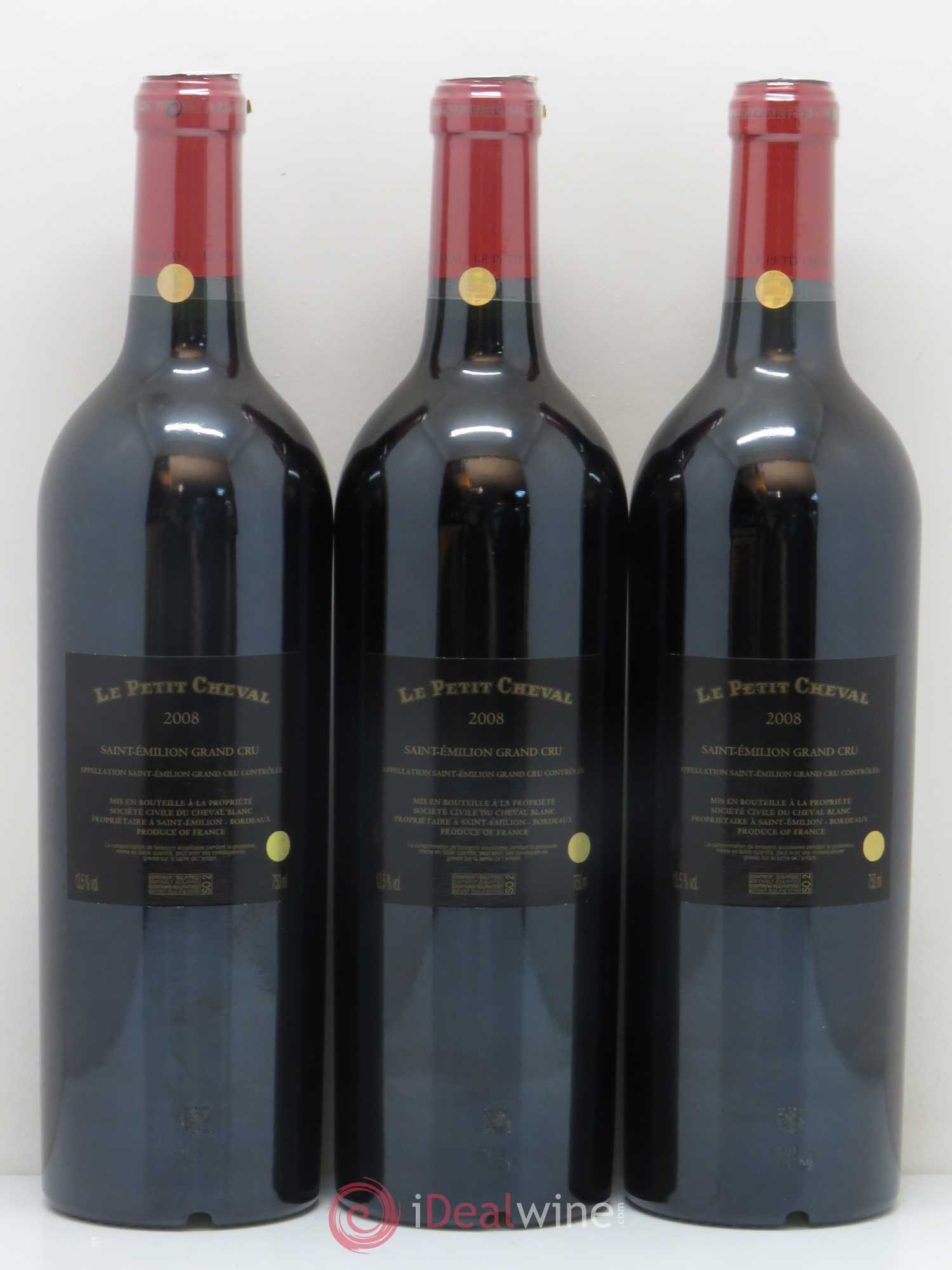 Le Petit Cheval Second Vin 2008 - Lot de 3 bouteilles - 1