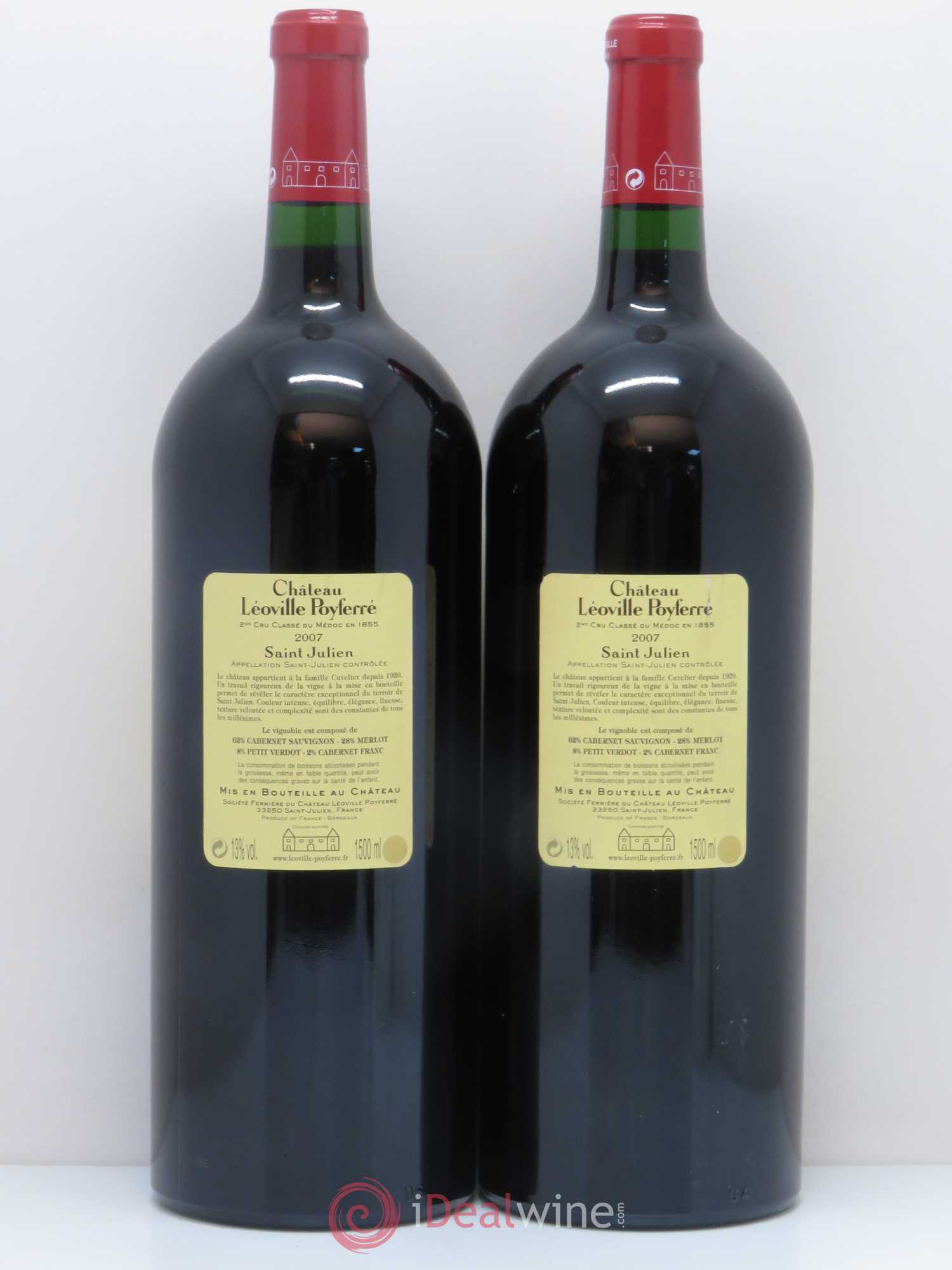 Château Léoville Poyferré 2ème Grand Cru Classé 2007 - Lot de 2 magnums - 1