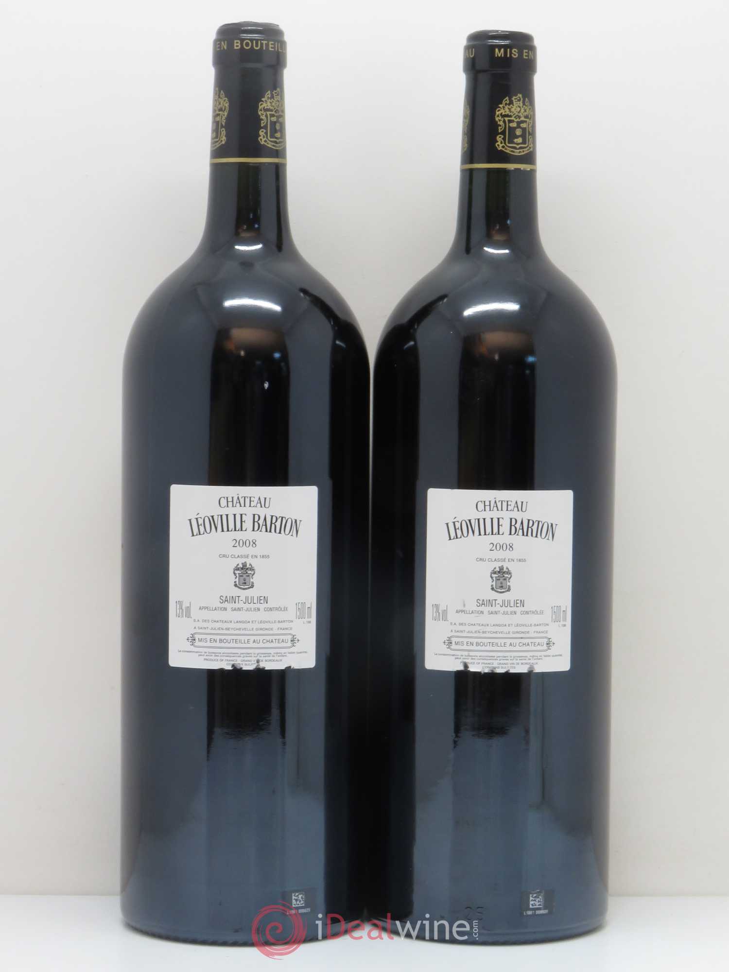 Château Léoville Barton 2ème Grand Cru Classé 2008 - Lot de 2 magnums - 1