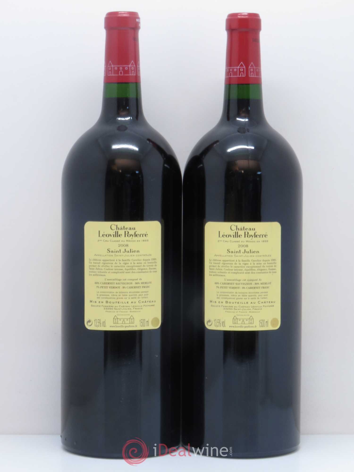 Château Léoville Poyferré 2ème Grand Cru Classé 2008 - Lot de 2 magnums - 1