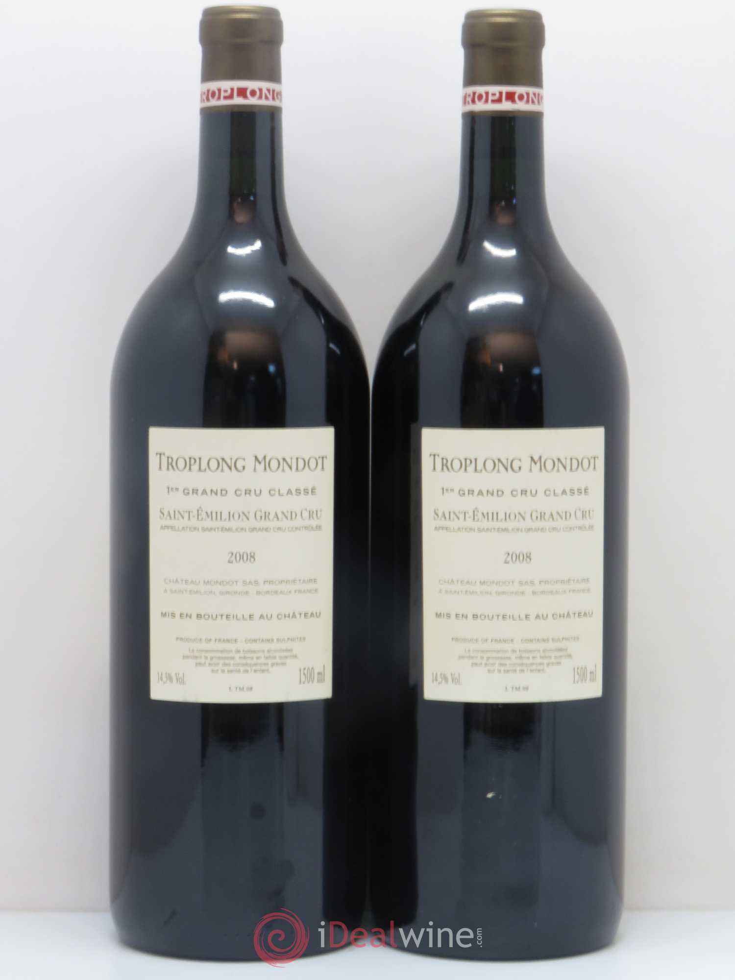 Château Troplong Mondot 1er Grand Cru Classé B 2008 - Lotto di 2 magnum - 1