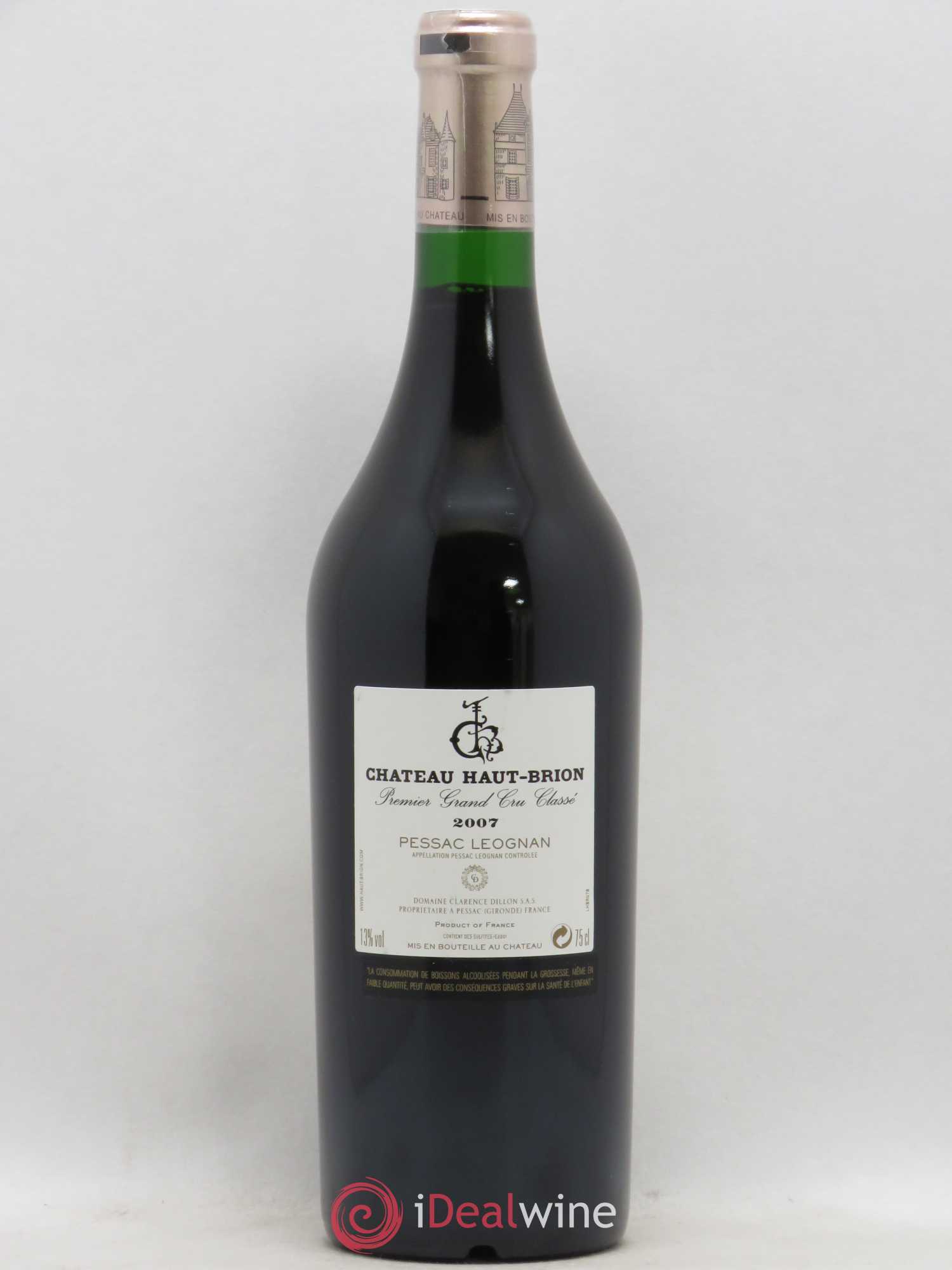 Château Haut Brion 1er Grand Cru Classé 2007 - Lot de 1 bouteille - 1