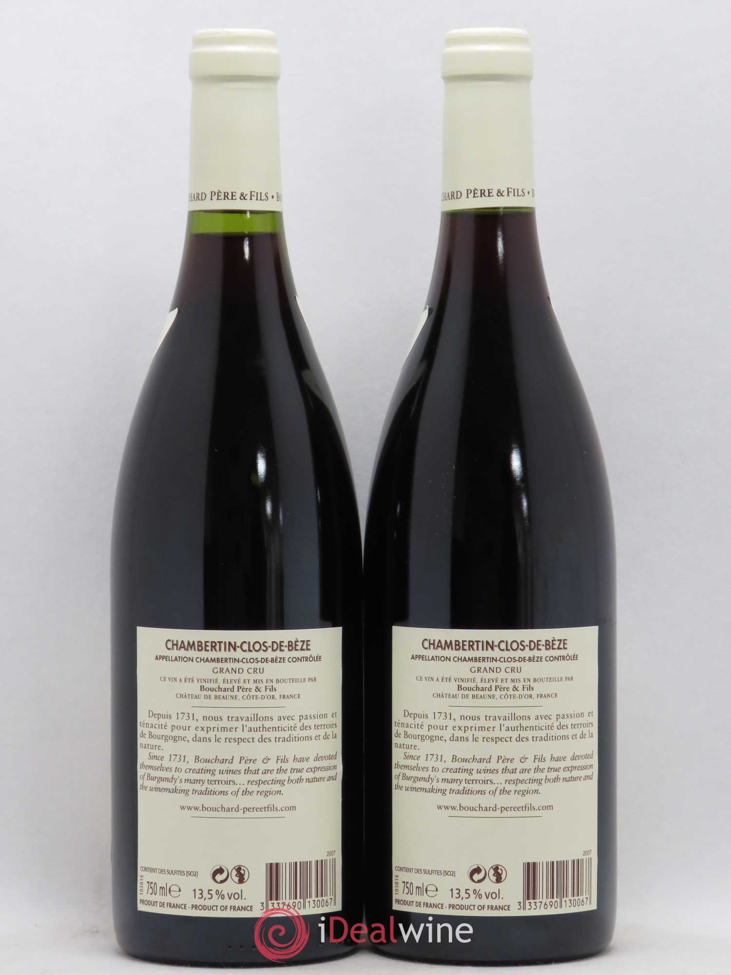 Chambertin Clos de Bèze Grand Cru Bouchard Père & Fils 2007 - Lot de 2 bouteilles - 1