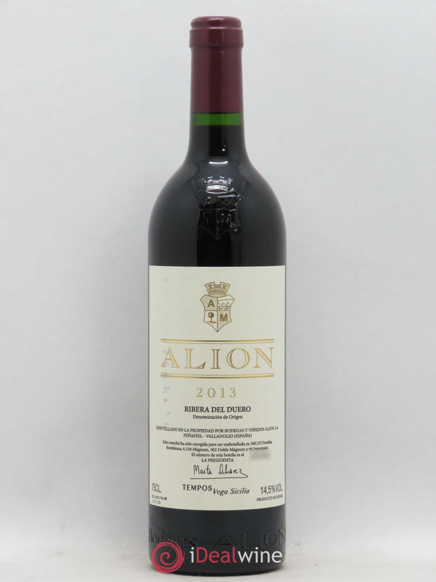 Ribera Del Duero DO Vega Sicilia Alion Famille Alvarez 2013 - Lot de 1 bouteille - 0