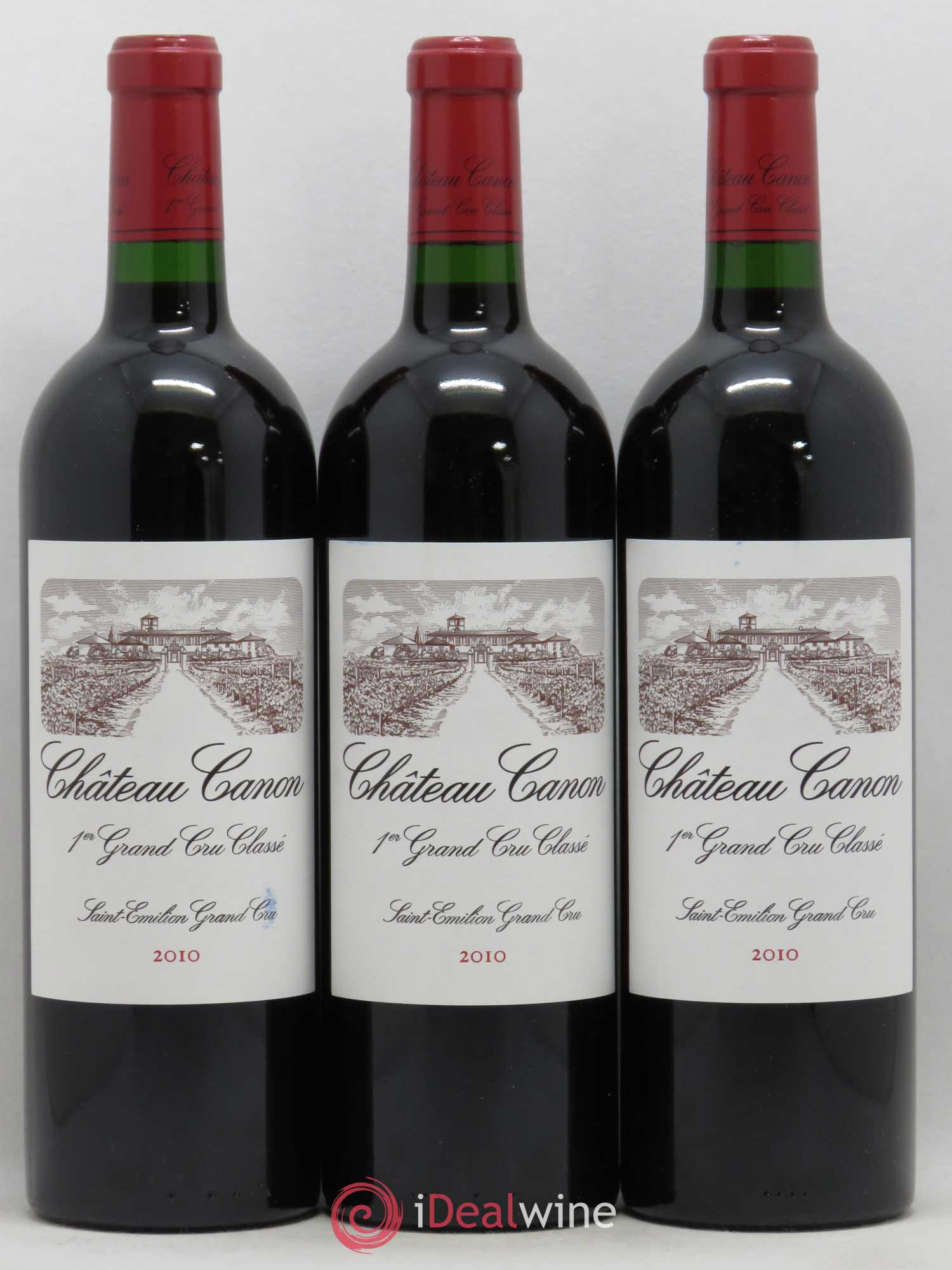 Château Canon 1er Grand Cru Classé B 2010 - Lot de 3 bouteilles - 0
