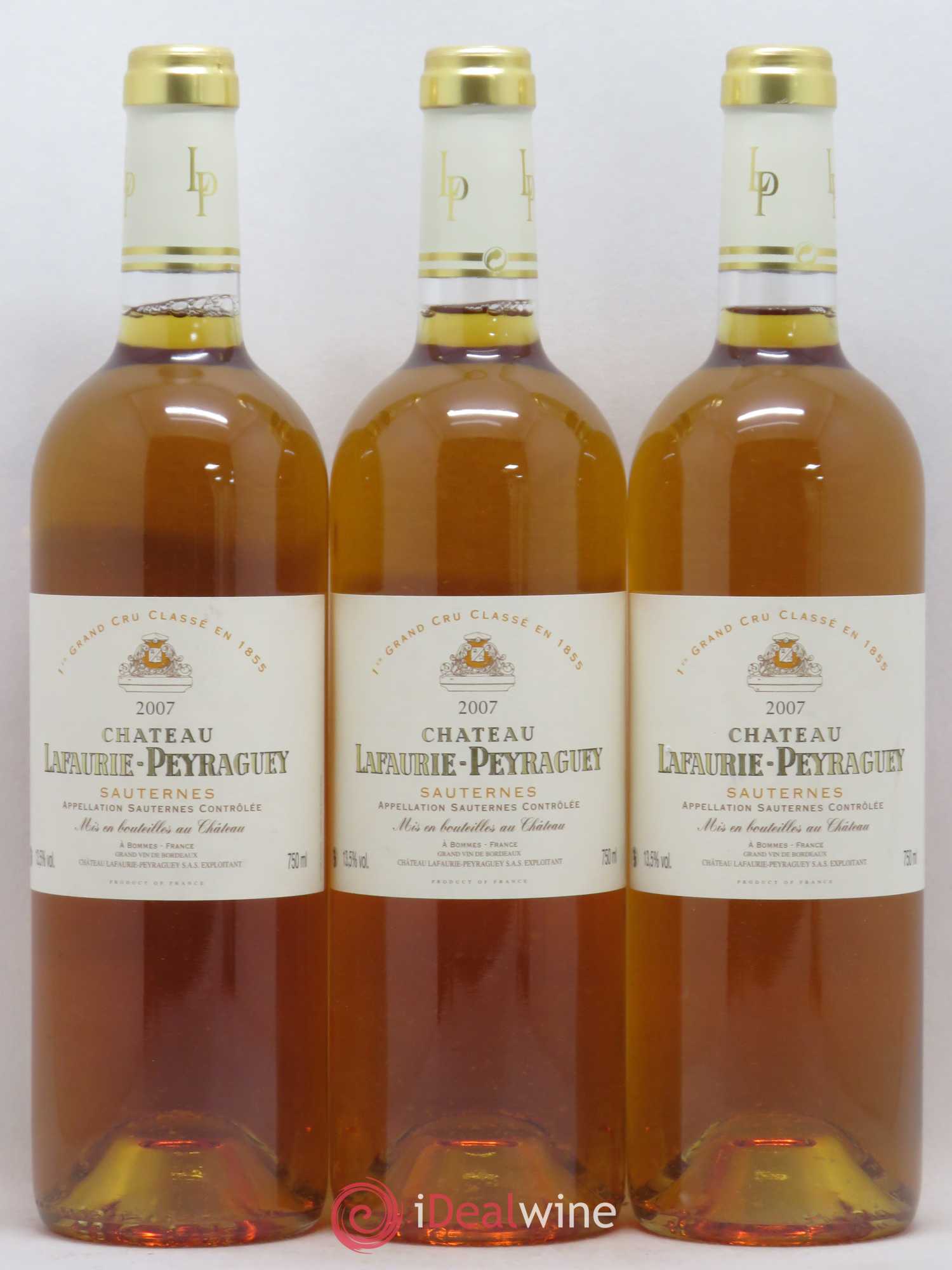 Château Lafaurie-Peyraguey 1er Grand Cru Classé 2007 - Lotto di 3 bottiglie - 0