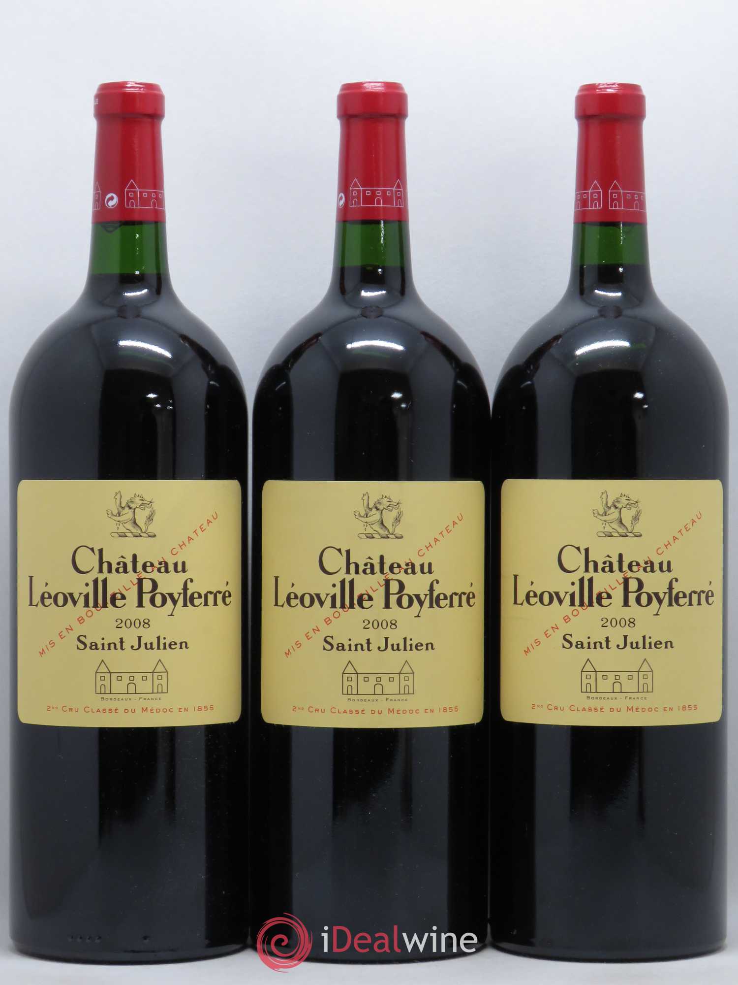 Château Léoville Poyferré 2ème Grand Cru Classé 2008 - Lot de 3 magnums - 0