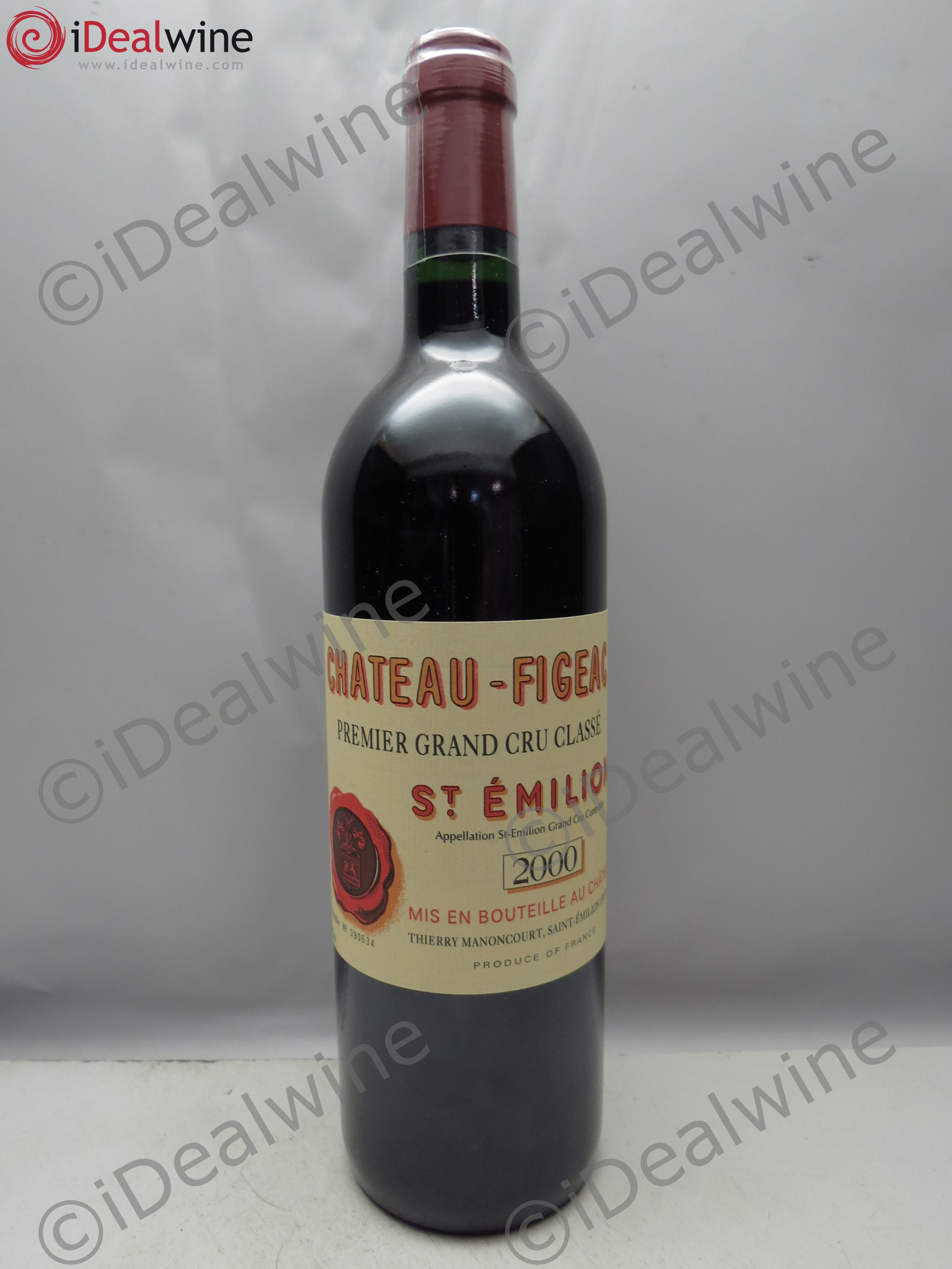 Château Figeac 1er Grand Cru Classé A 2000 - Lot de 1 bouteille - 0