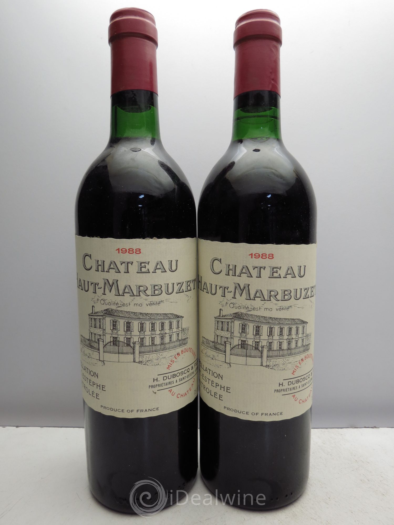 Château Haut Marbuzet 1988 - Lot de 2 bouteilles - 0