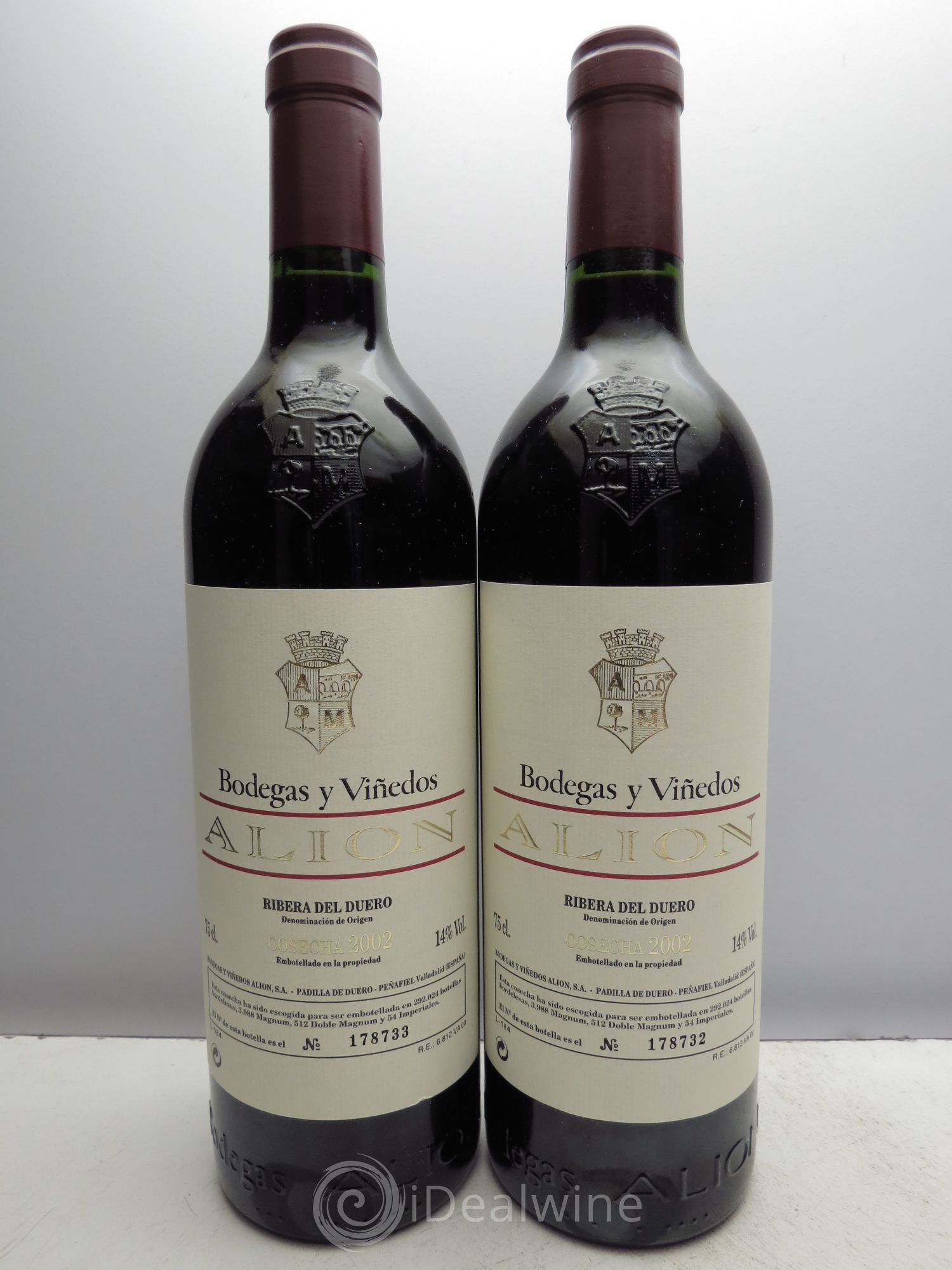 Ribera Del Duero DO Vega Sicilia Alion Famille Alvarez 2002 - Lot de 2 bouteilles - 0