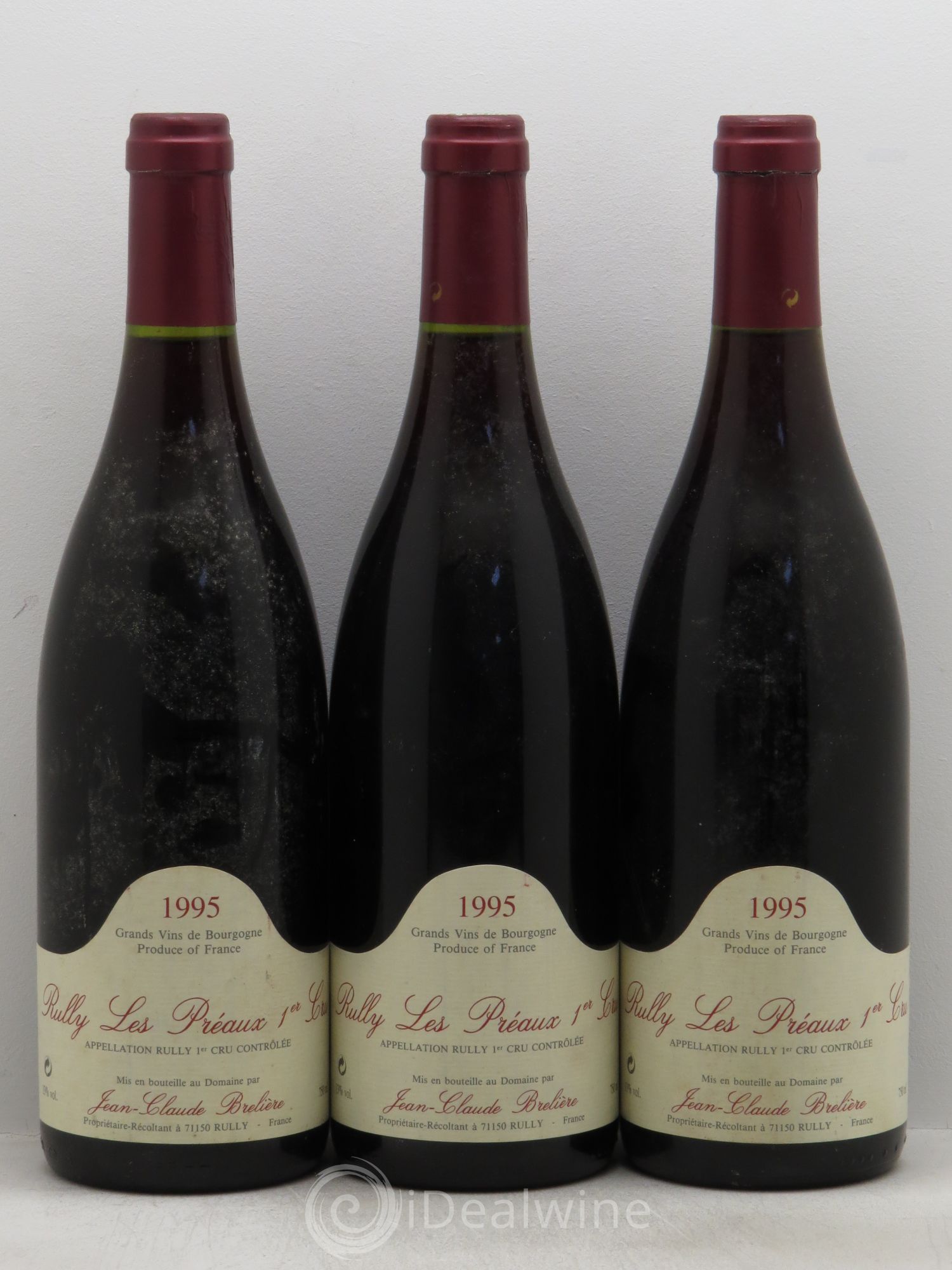 Rully 1er Cru Les Préaux J.C Brelière 1995 - Posten von 3 Flaschen - 0