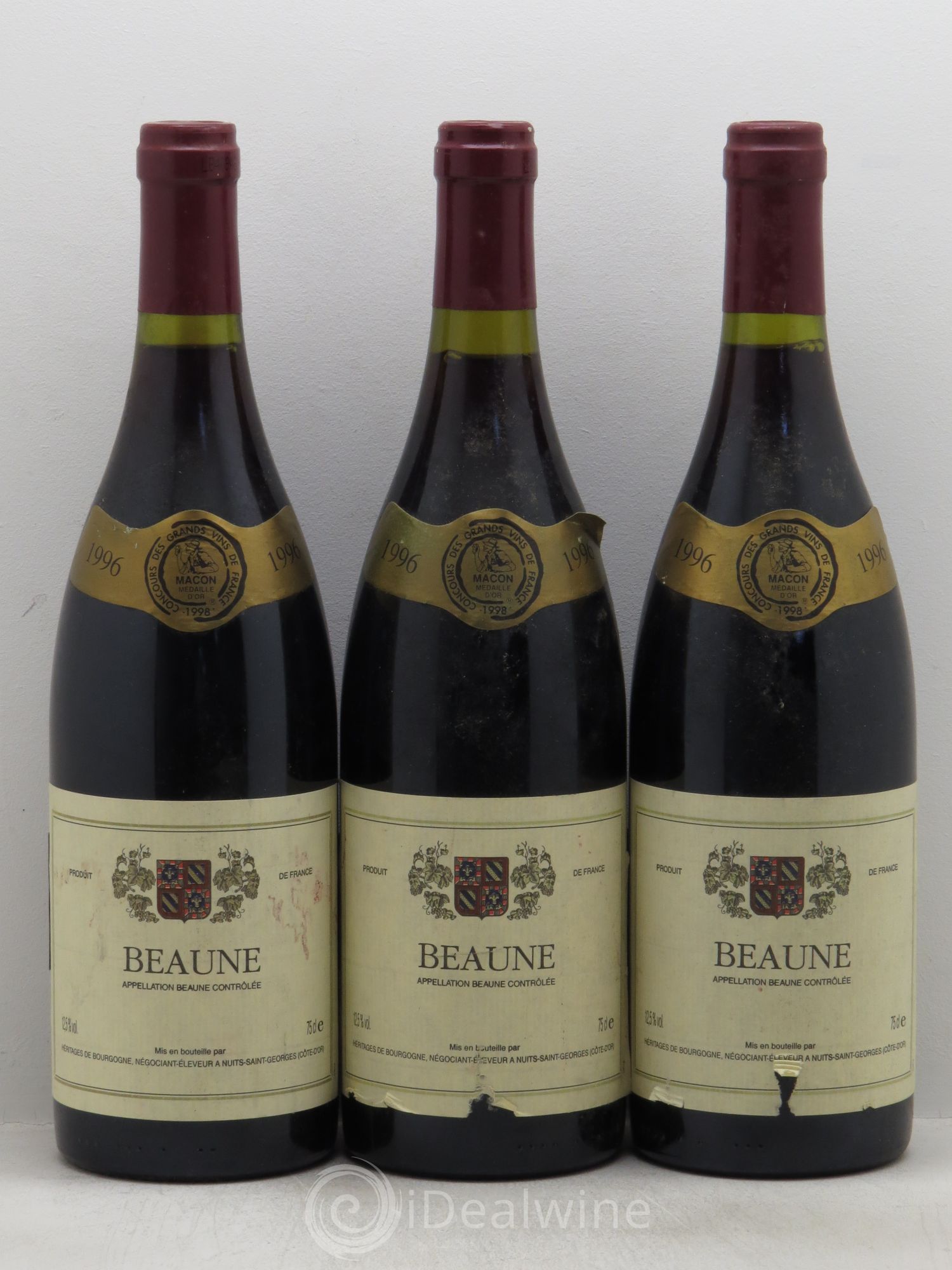 Beaune Héritage de Bourgogne 1996 - Posten von 3 Flaschen - 0