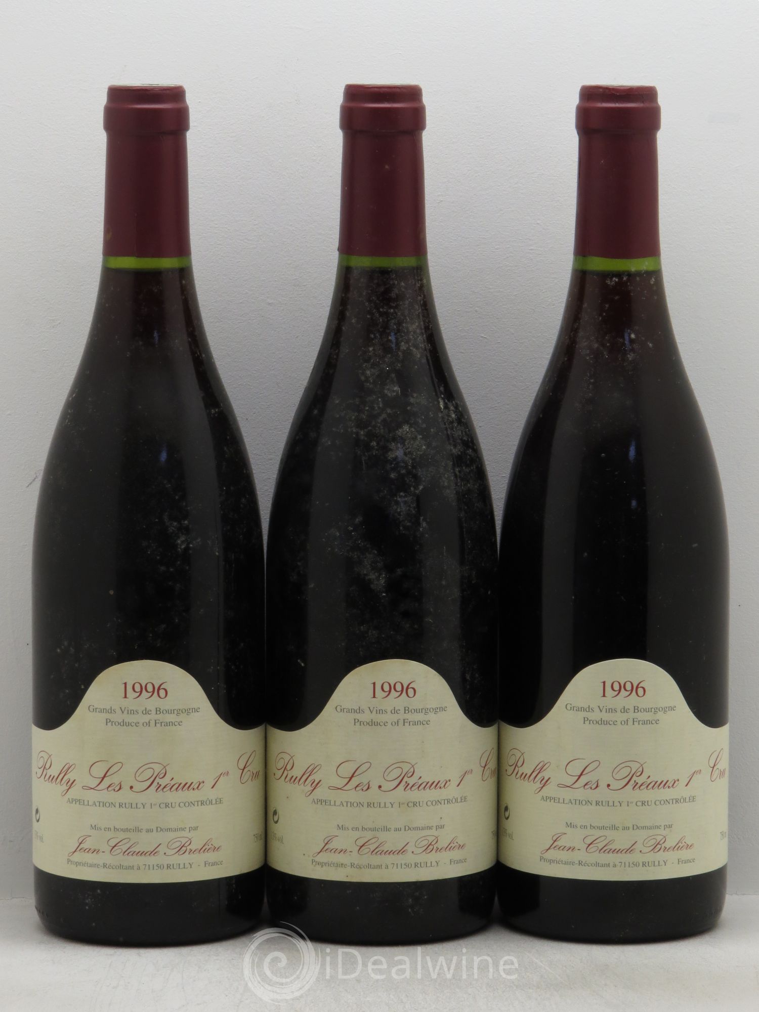 Rully 1er Cru Les Préaux J.C. Brélière 1996 - Posten von 3 Flaschen - 0