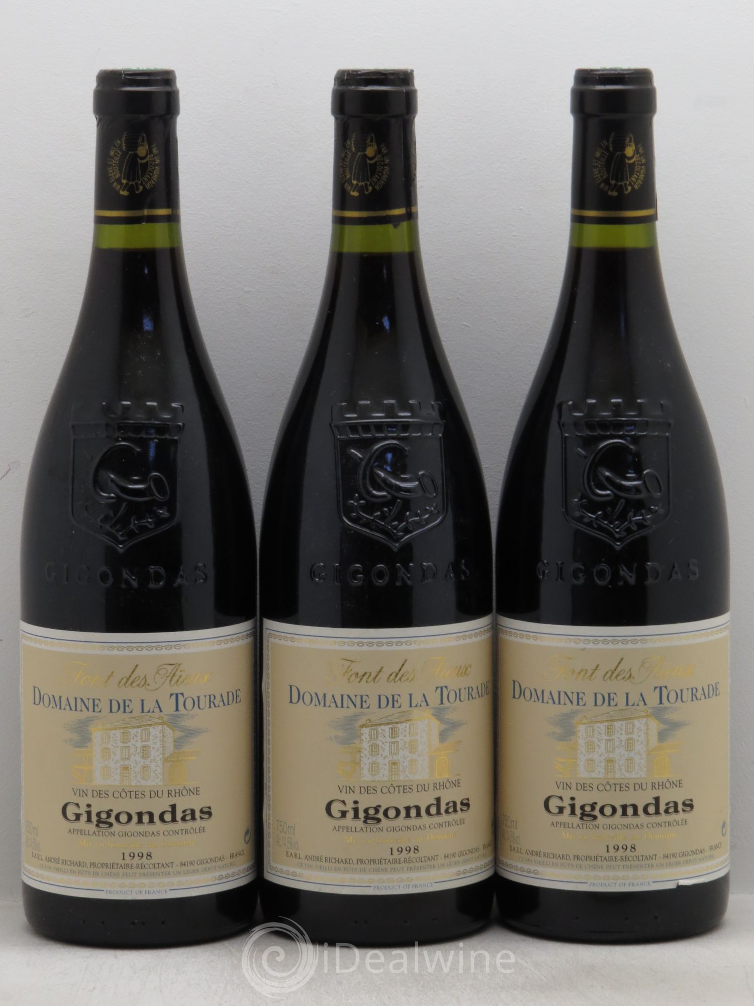 Gigondas Domaine de la Tourade 1998 - Posten von 3 Flaschen - 0