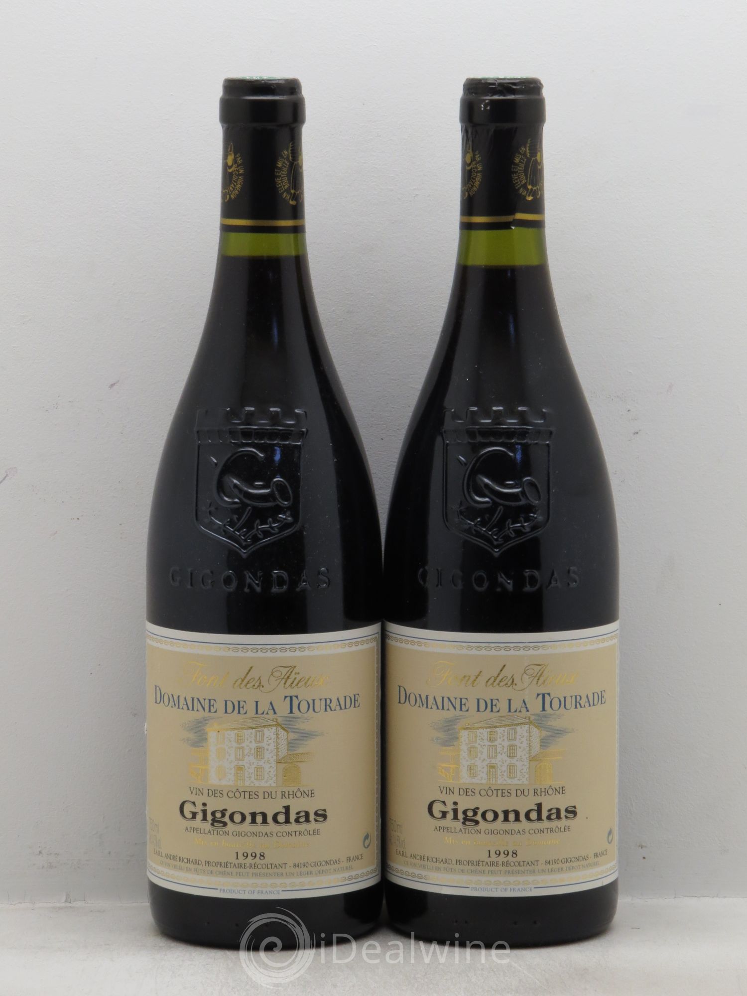 Gigondas Domaine de la Tourade 1998 - Posten von 2 Flaschen - 0