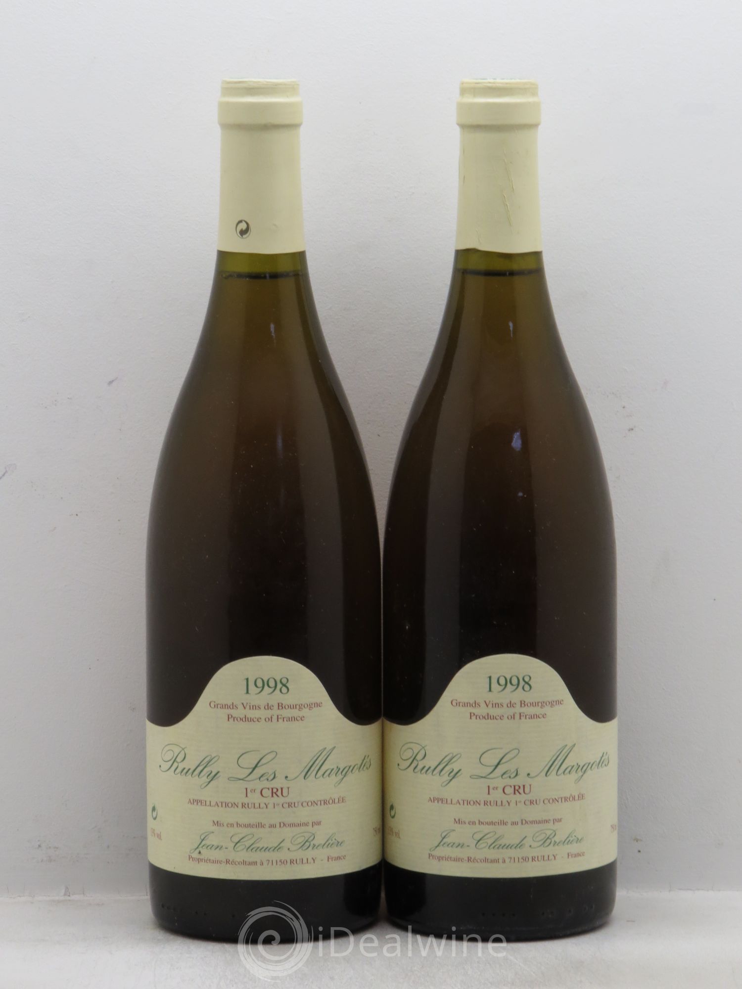 Rully 1er Cru Les Margotés J.C. Brélière 1998 - Posten von 2 Flaschen - 0