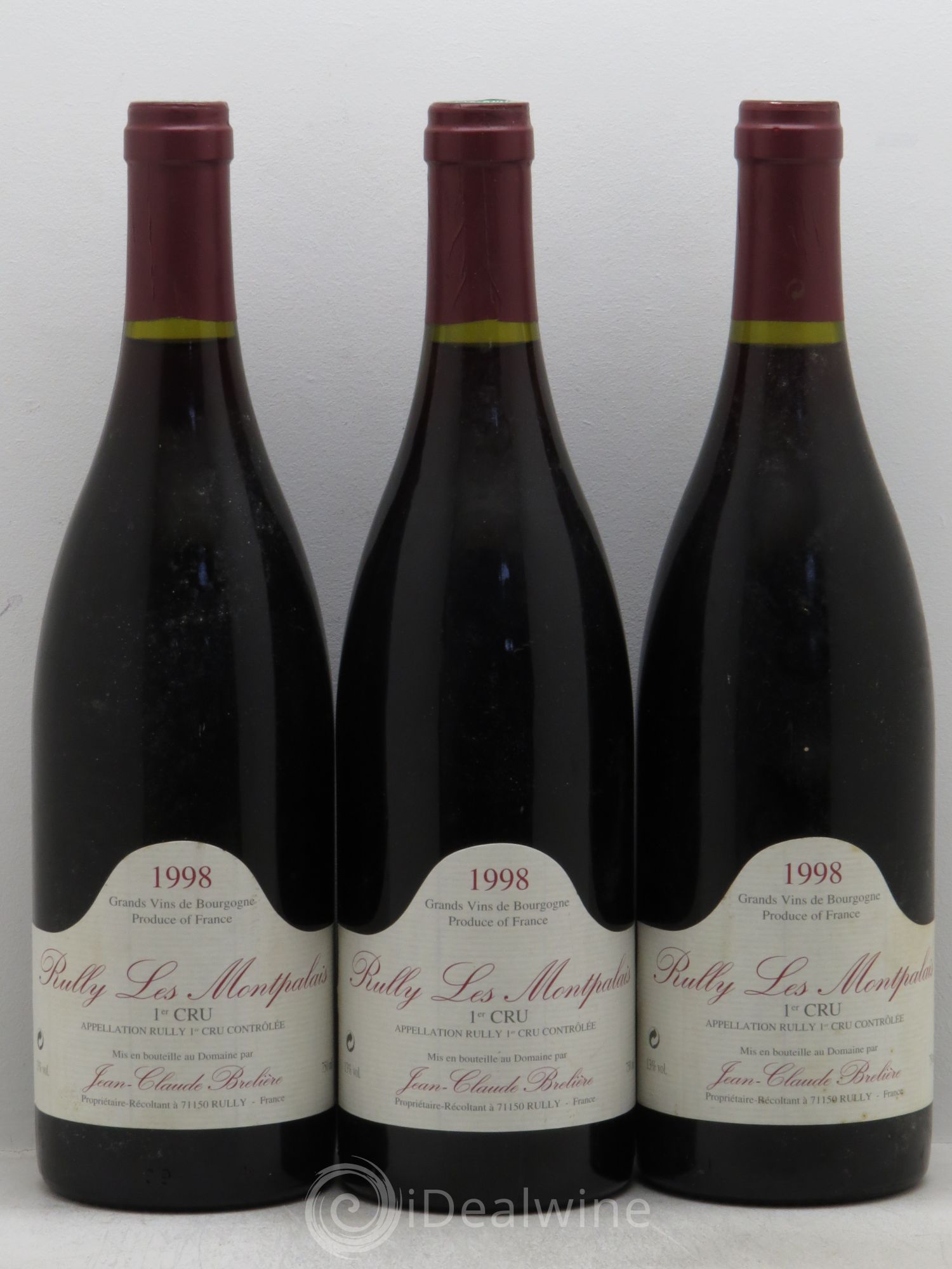 Rully 1er Cru Les Montpalais J.C Brelière 1998 - Lot of 3 bottles - 0
