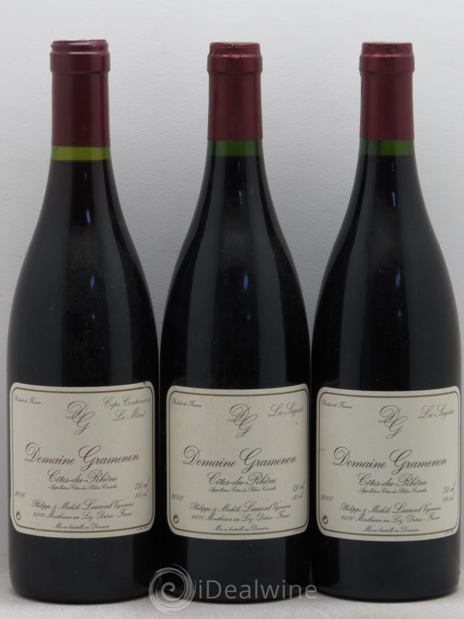 Côtes-du-Rhône Domaine Gramenon 2000 - Posten von 3 Flaschen - 0