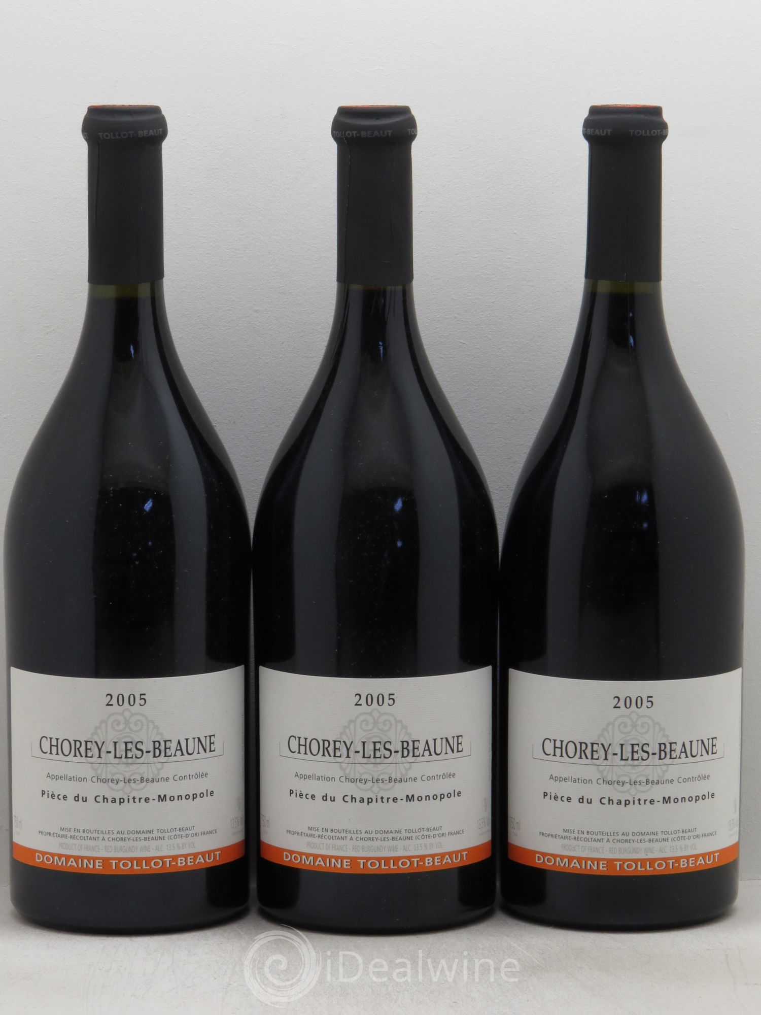 Chorey-lès-Beaune Pièce du Chapitre Tollot Beaut 2005 - Posten von 3 Flaschen - 0