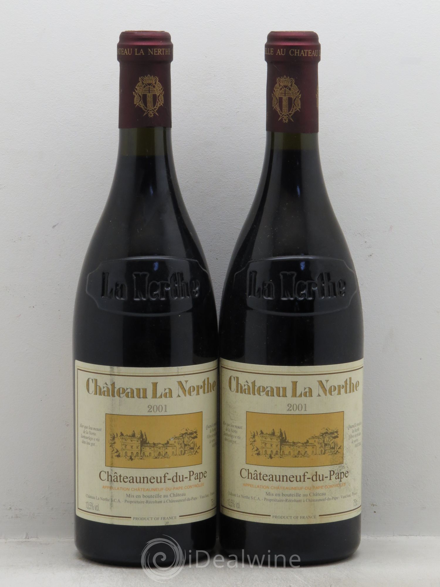 Châteauneuf-du-Pape Château la Nerthe Famille Richard 2001 - Lot de 2 bouteilles - 0