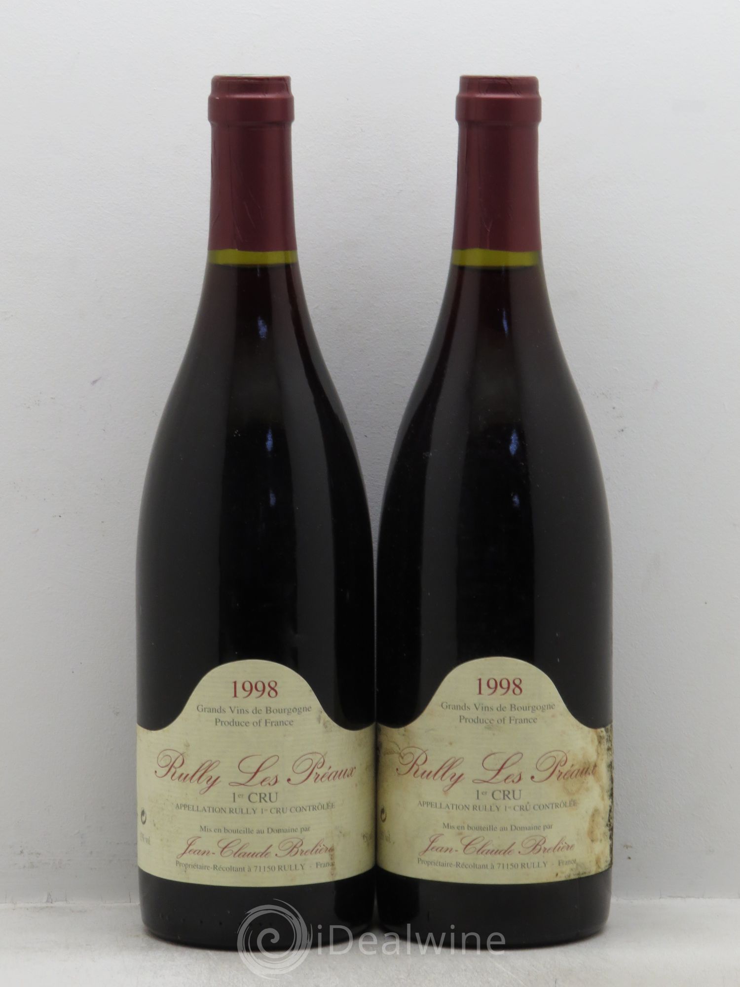 Rully 1er Cru Les Préaux J.C Brélière 1998 - Lot of 2 bottles - 0