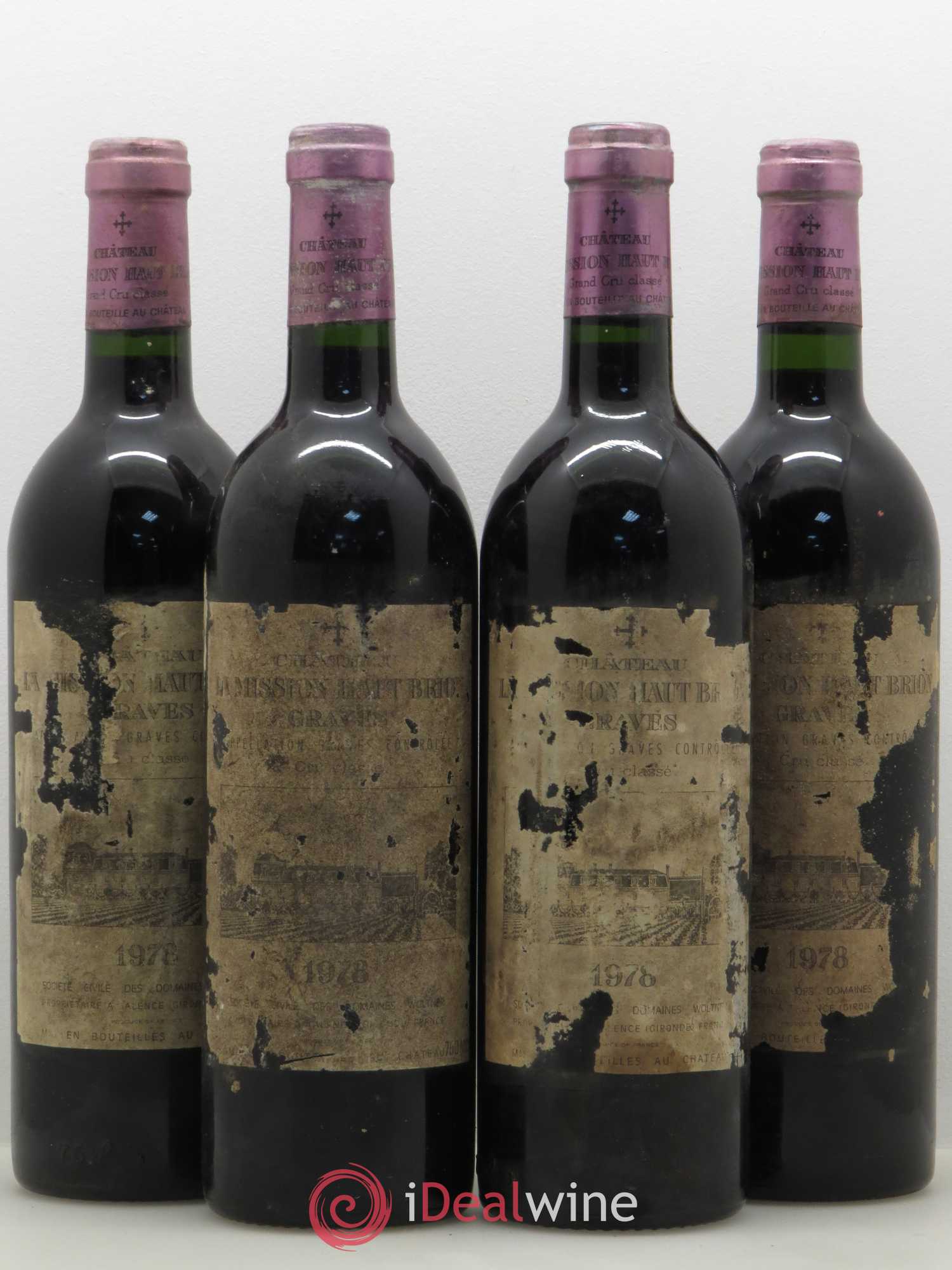 Château la Mission Haut-Brion Cru Classé de Graves 1978 - Lot de 4 bouteilles - 0