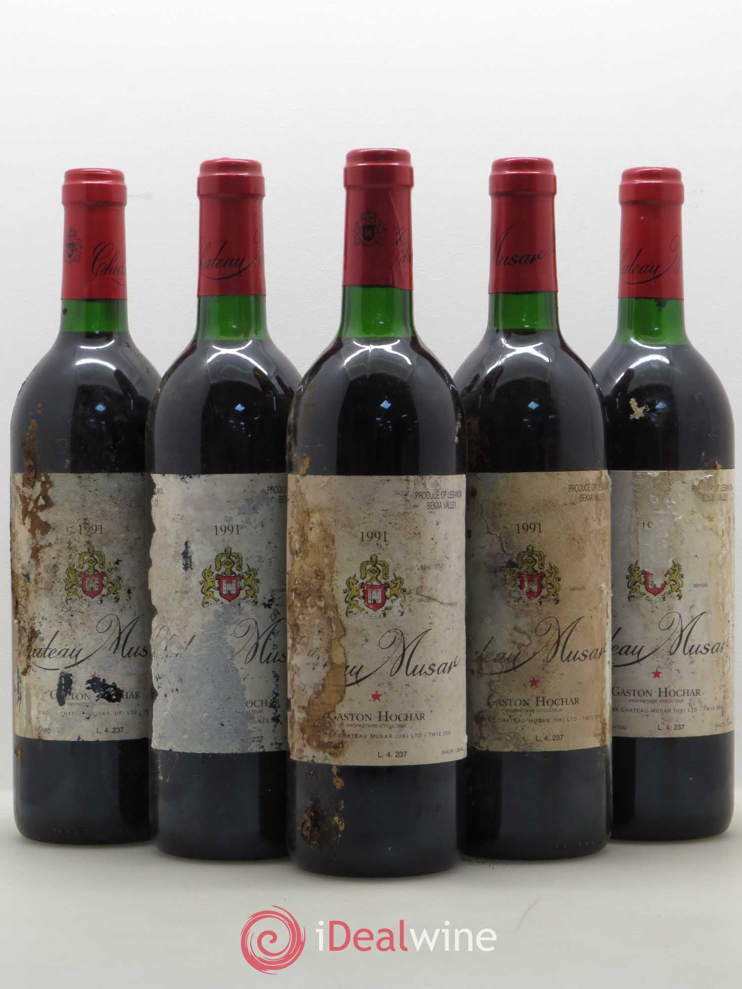 Château Musar Serge Hochar 1991 - Lot de 5 bouteilles - 0