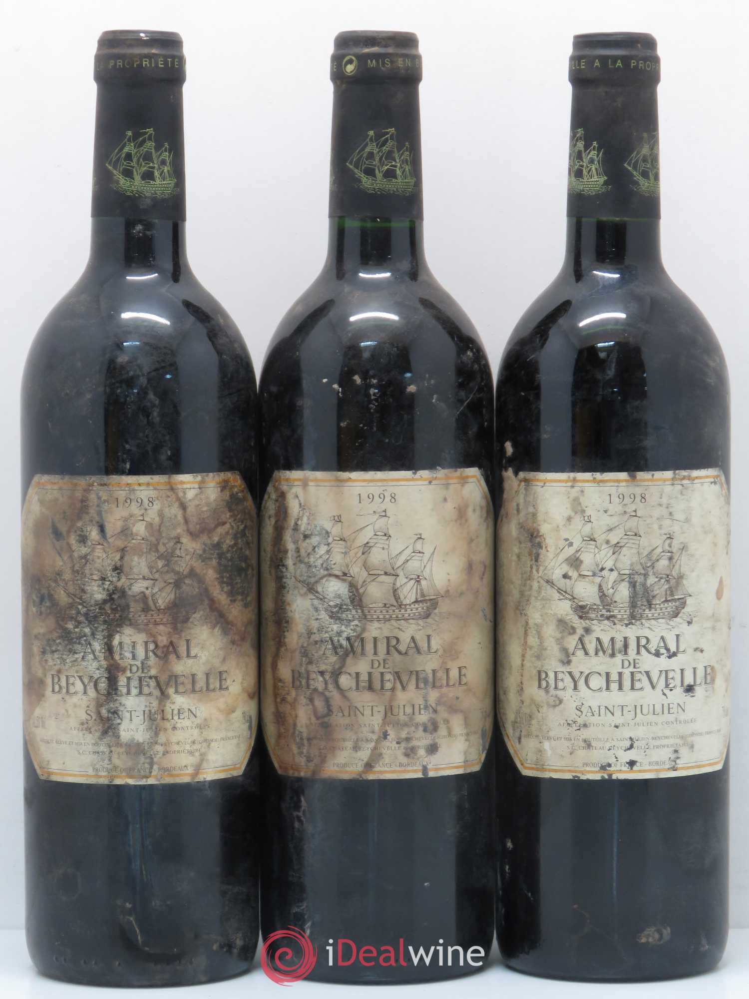 Amiral de Beychevelle Second Vin 1998 - Lot de 3 bouteilles - 0