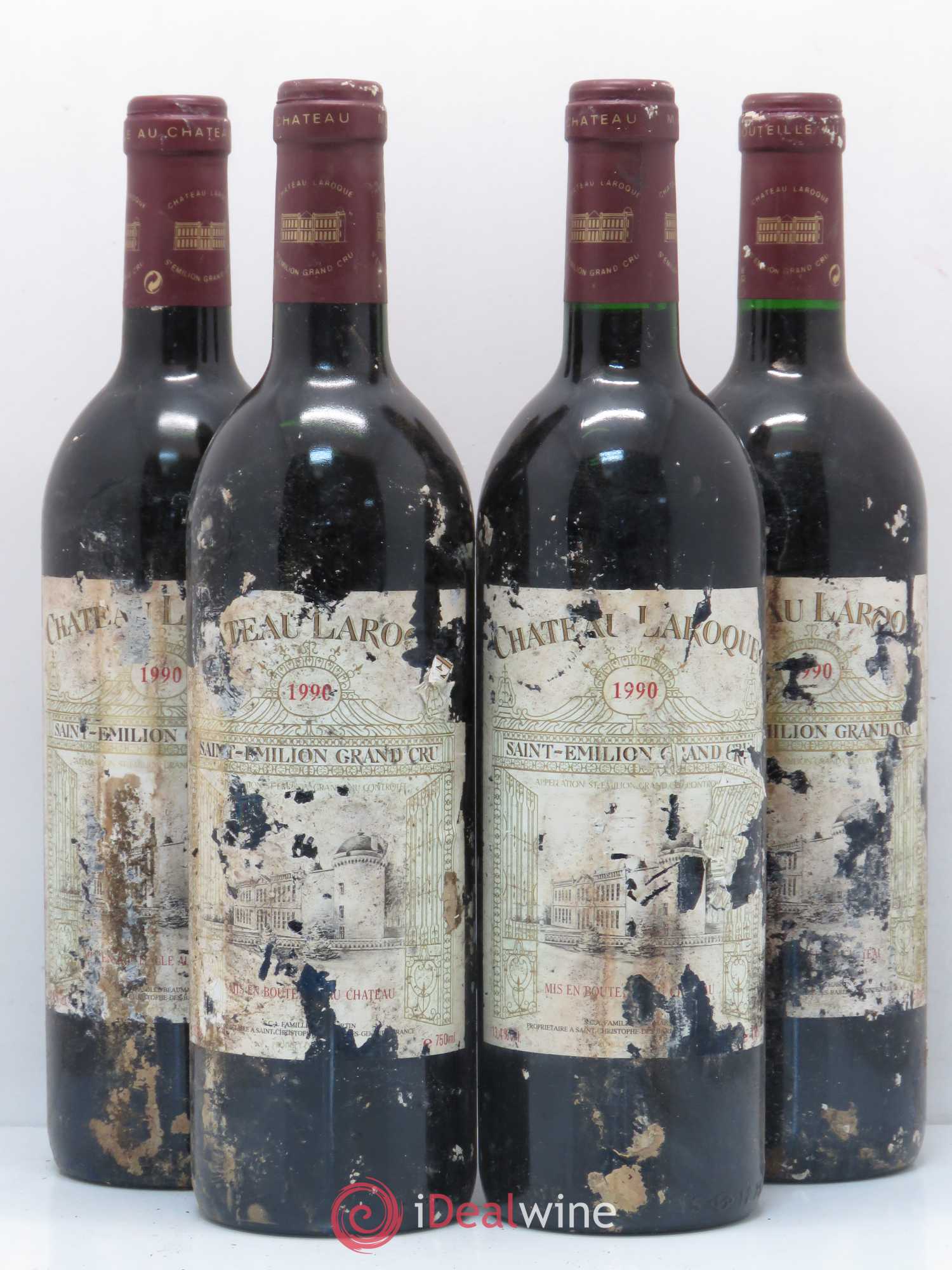 Château Laroque Grand Cru Classé 1990 - Lot de 4 bouteilles - 0