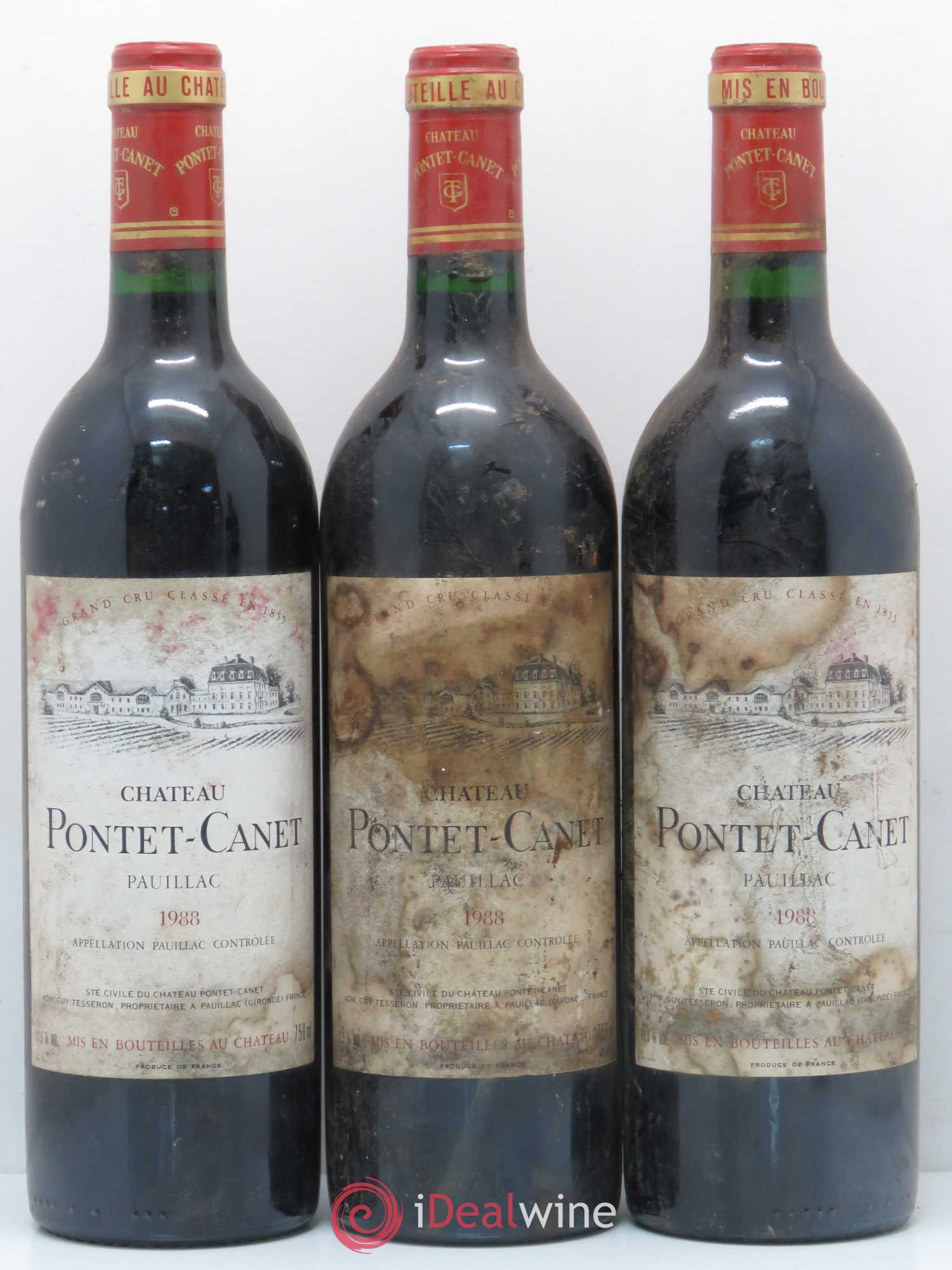 Château Pontet Canet 5ème Grand Cru Classé 1988 - Lot de 12 bouteilles - 1
