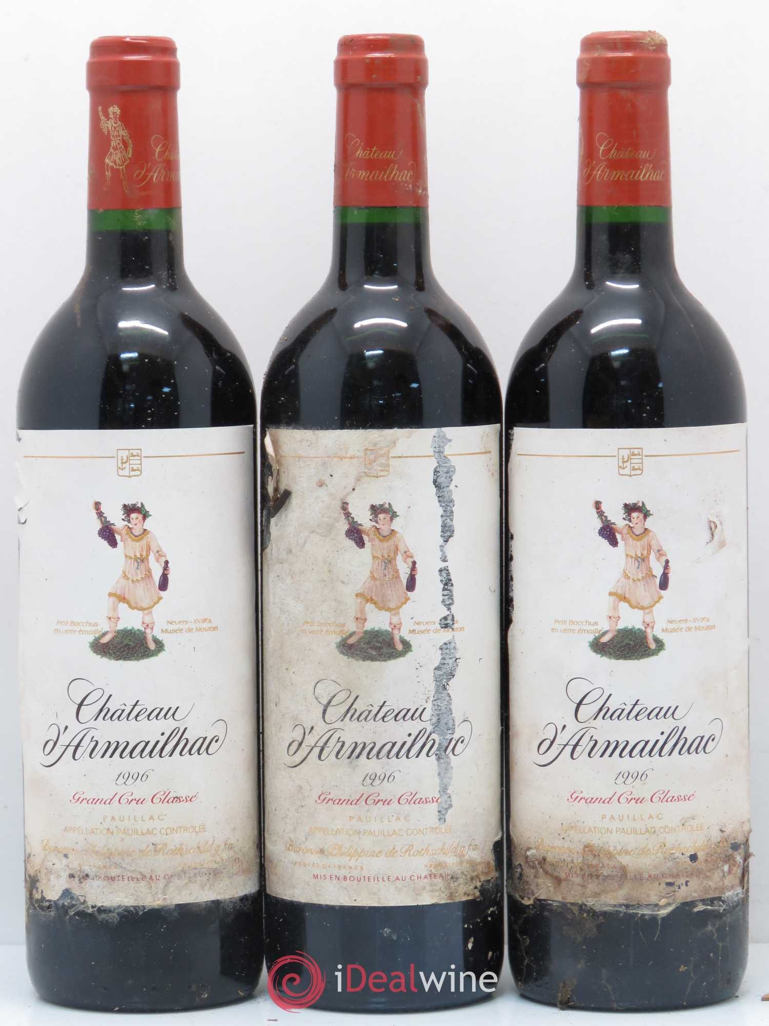 Château d' Armailhac - Mouton Baron(ne) Philippe 5ème Grand Cru Classé 1996 - Lot de 12 bouteilles - 2