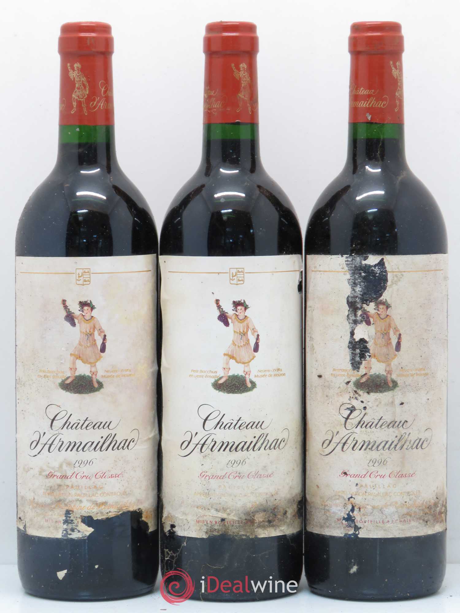 Château d' Armailhac - Mouton Baron(ne) Philippe 5ème Grand Cru Classé 1996 - Lot de 12 bouteilles - 3