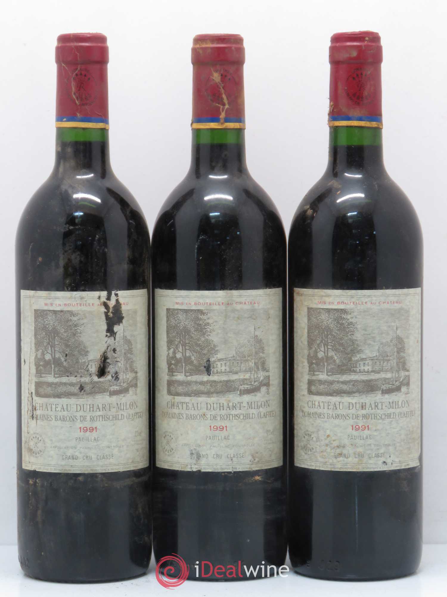 Château Duhart-Milon 4ème Grand Cru Classé 1991 - Lotto di 3 bottiglie - 0